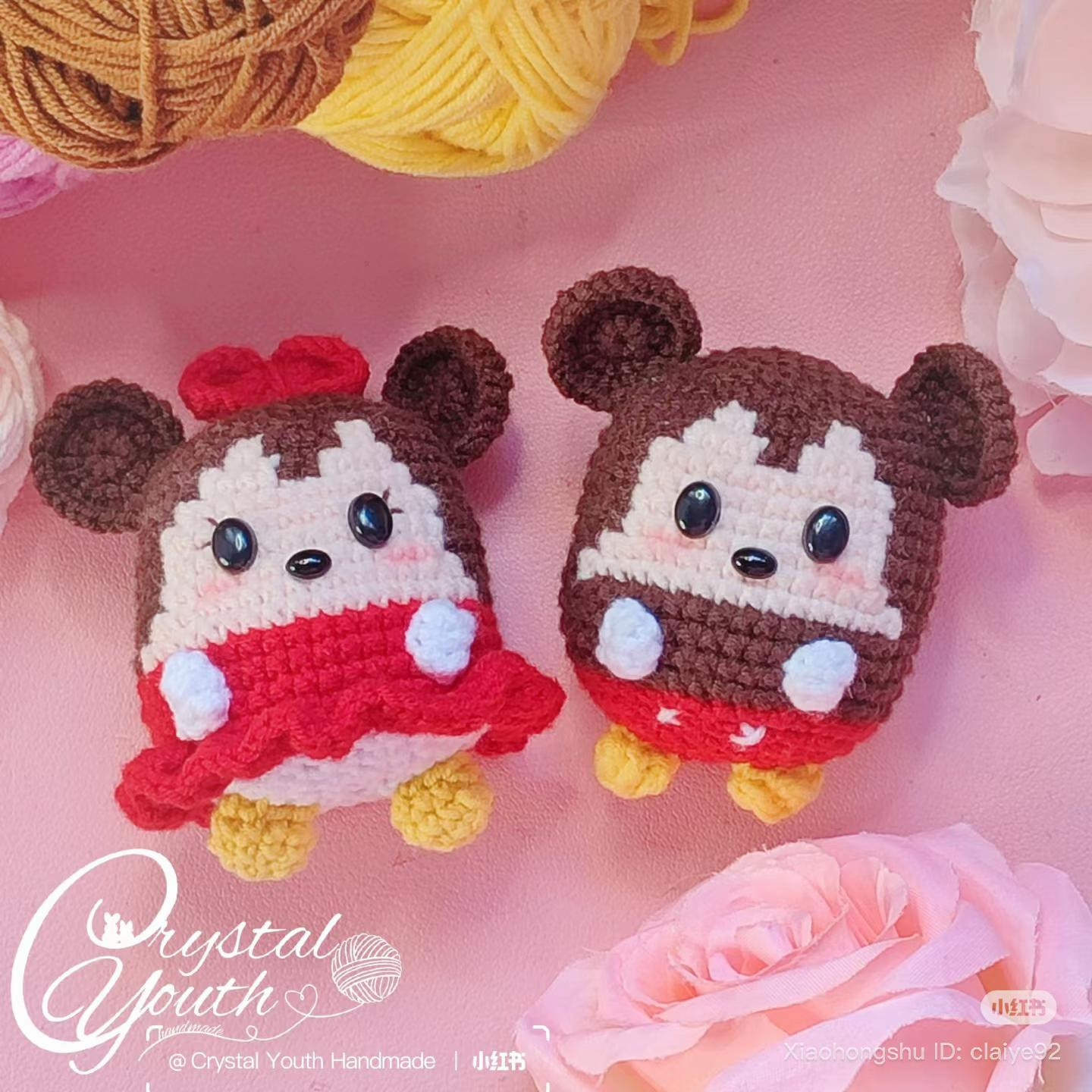 Crochet Mickey and Minnie Ice Cream Cone Pattern Chart