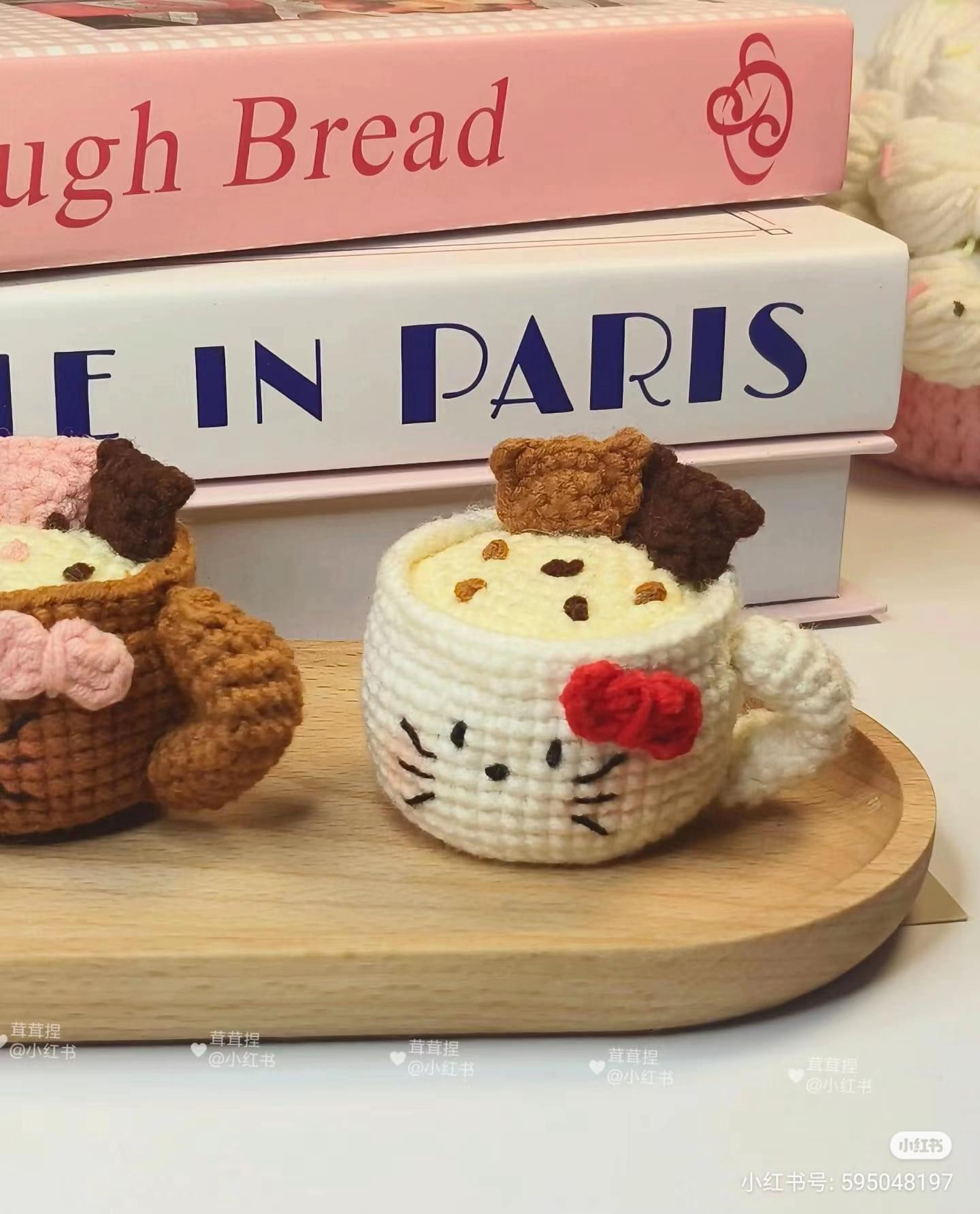 Crochet Milk Tea Cookie and Strawberry Cake Flat Chart