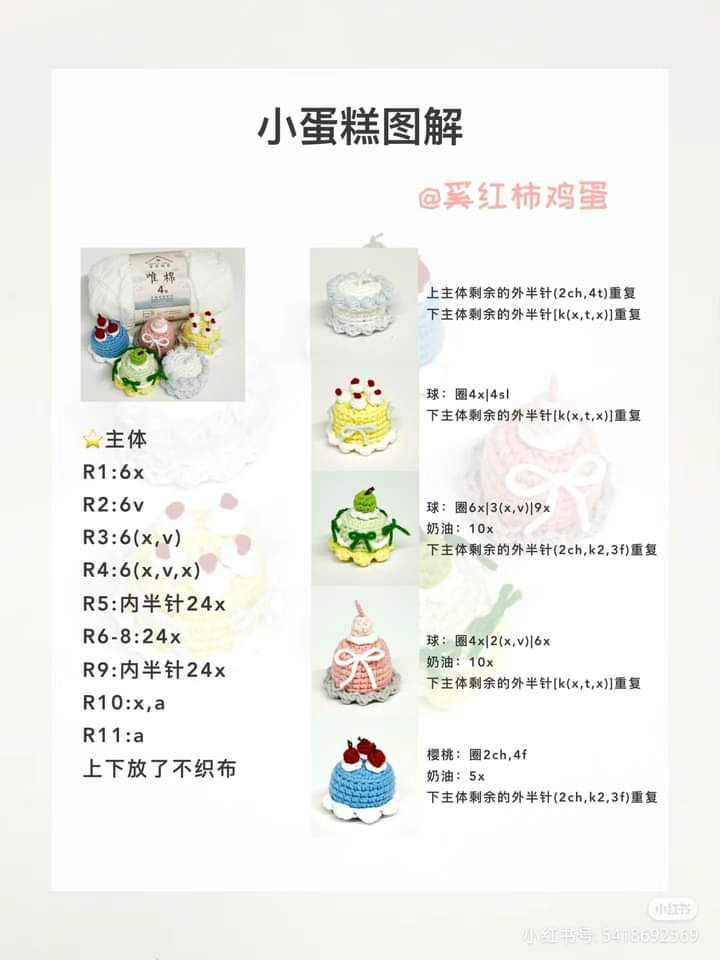 Crochet Mini Cakes Pattern: Step-by-Step Guide for Amigurumi Desserts ...