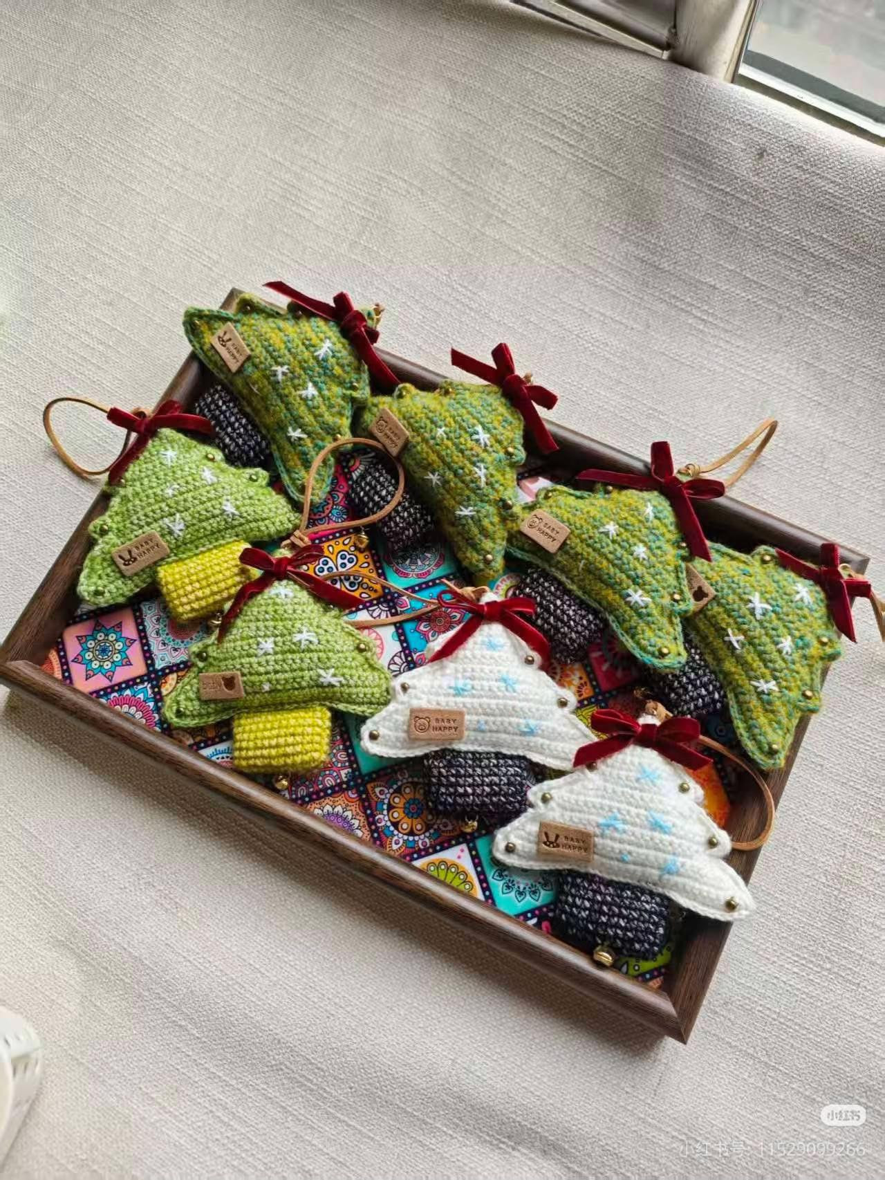 Crochet Mini Christmas Tree Ornament Pattern Chart