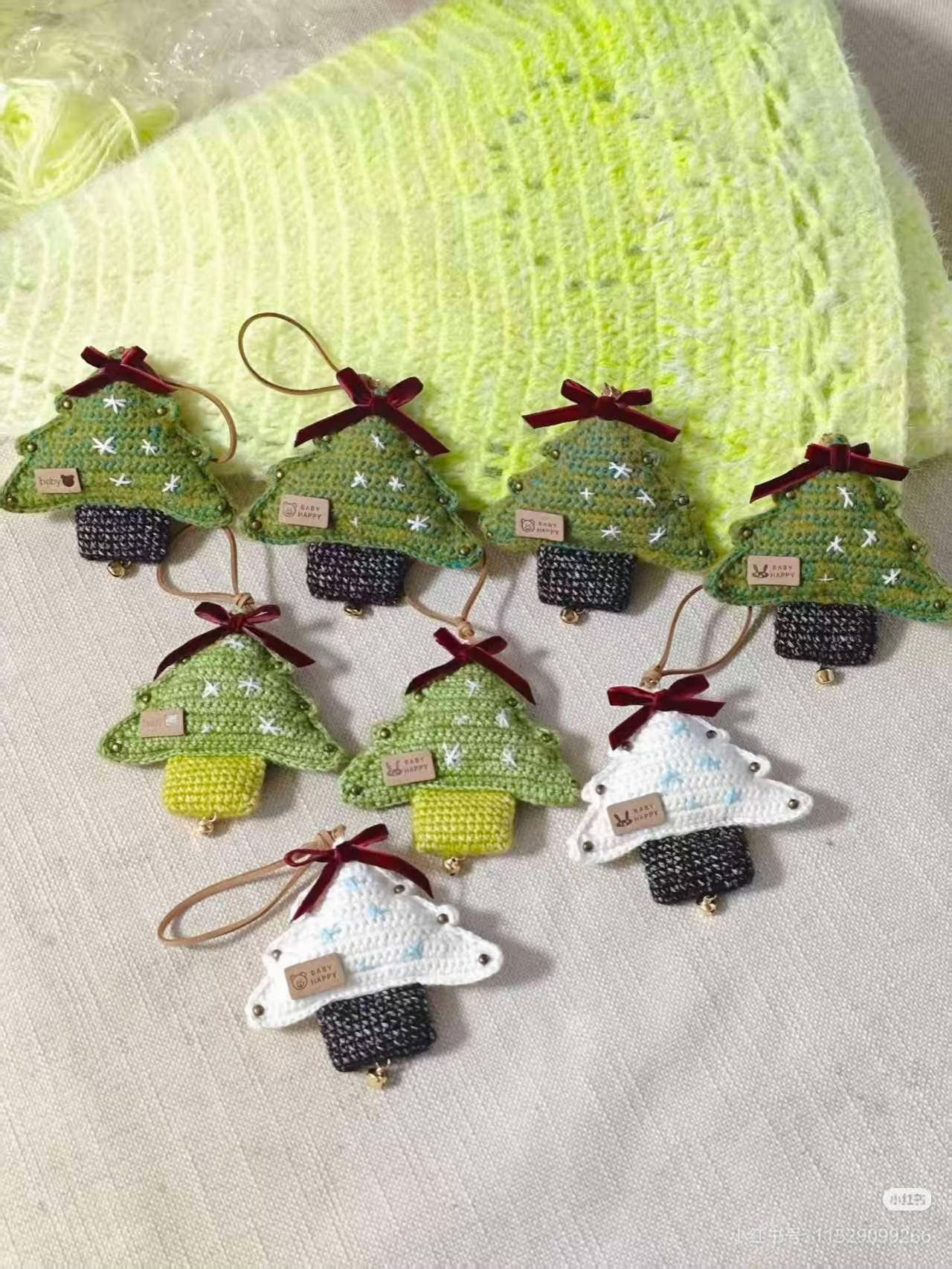 Crochet Mini Christmas Tree Ornament Pattern Chart