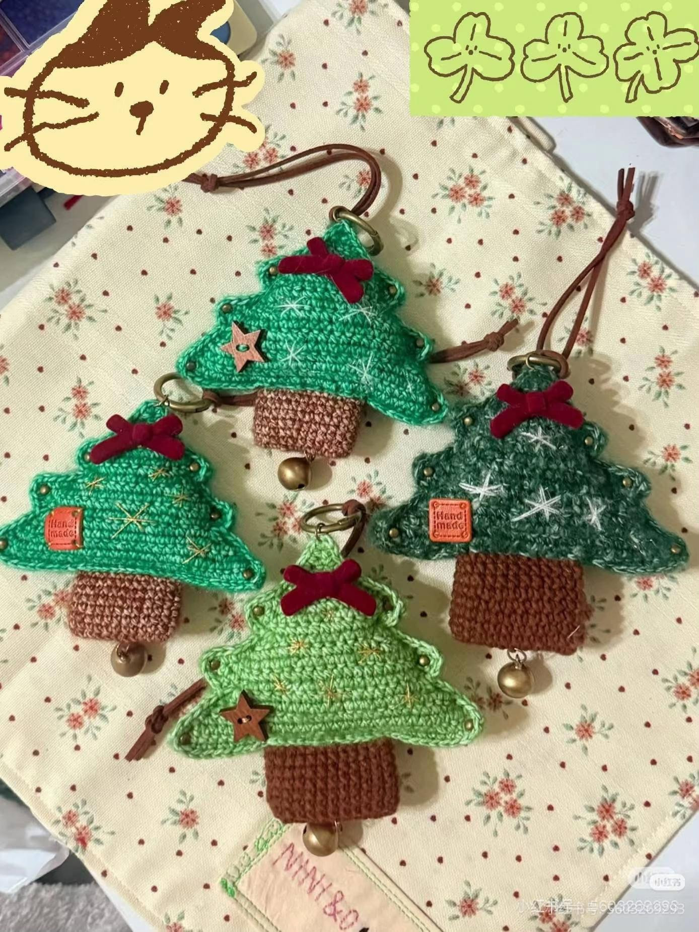 Crochet Mini Christmas Tree Ornament Pattern Chart
