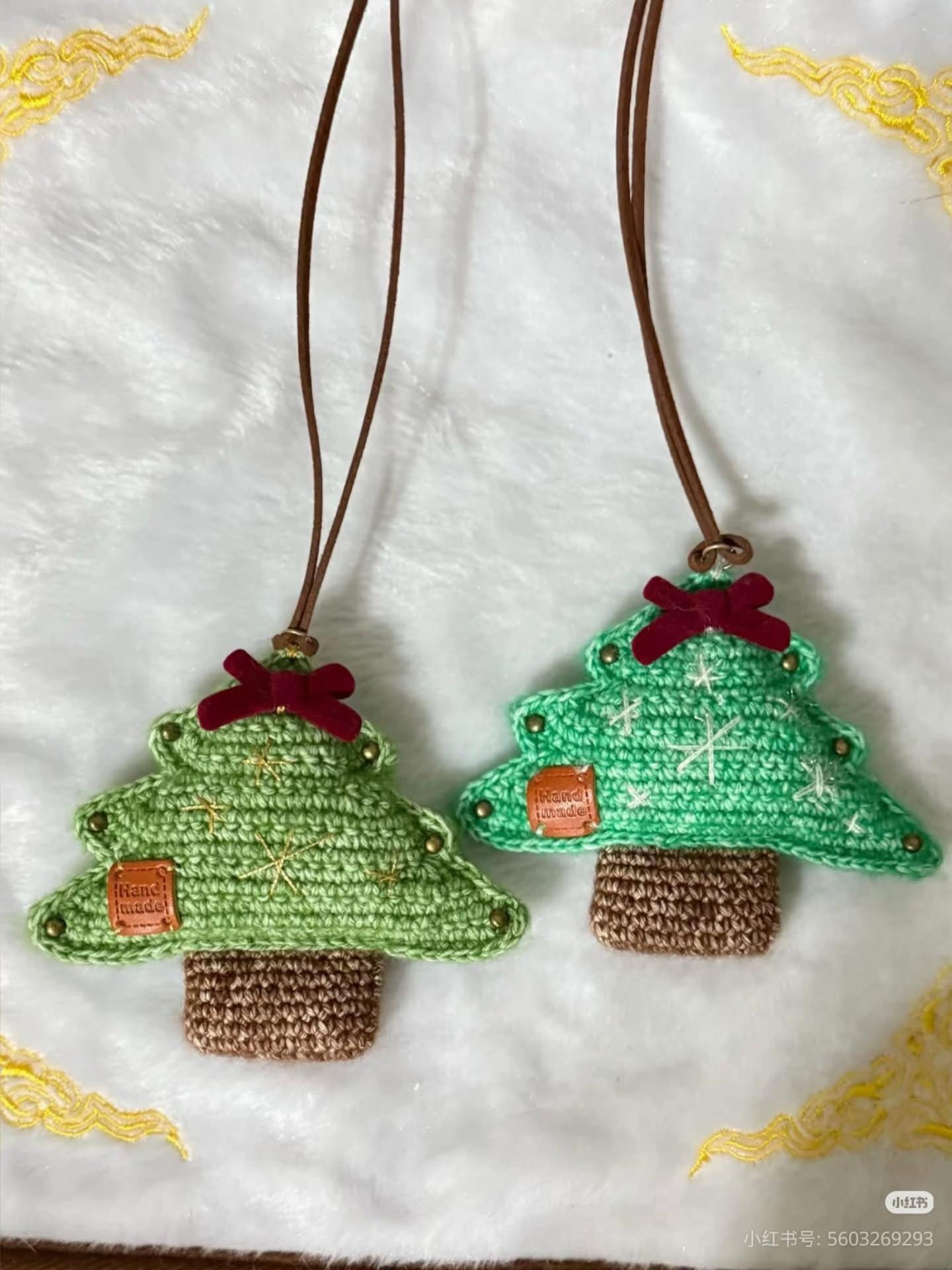 Crochet Mini Christmas Tree Ornament Pattern Chart