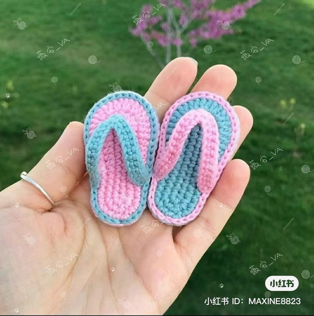 Crochet Mini Flip Flops Tutorial Chart