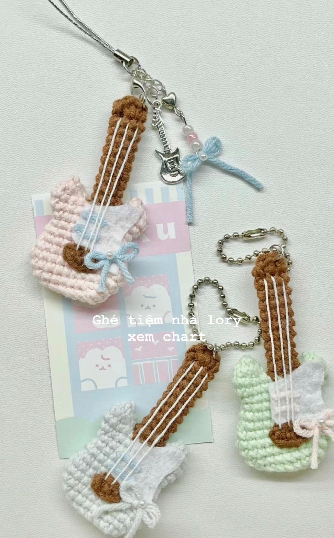 Crochet Mini Guitar Keychain Pattern Chart