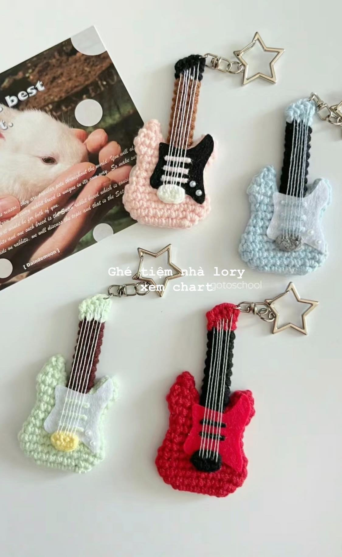 Crochet Mini Guitar Keychain Pattern Chart