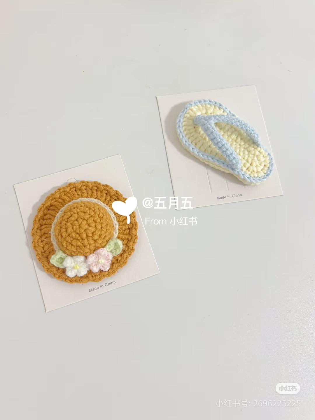 Crochet Mini Hat and Flip Flop Hair Accessories Chart