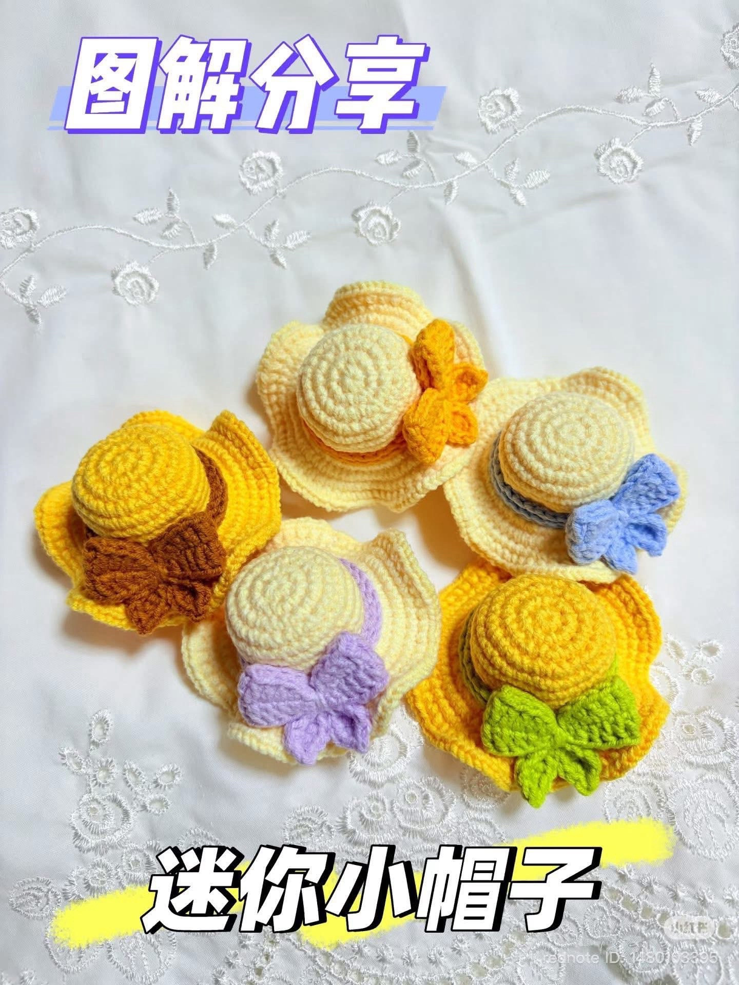 Crochet Mini Hat Pattern with Bow Tutorial