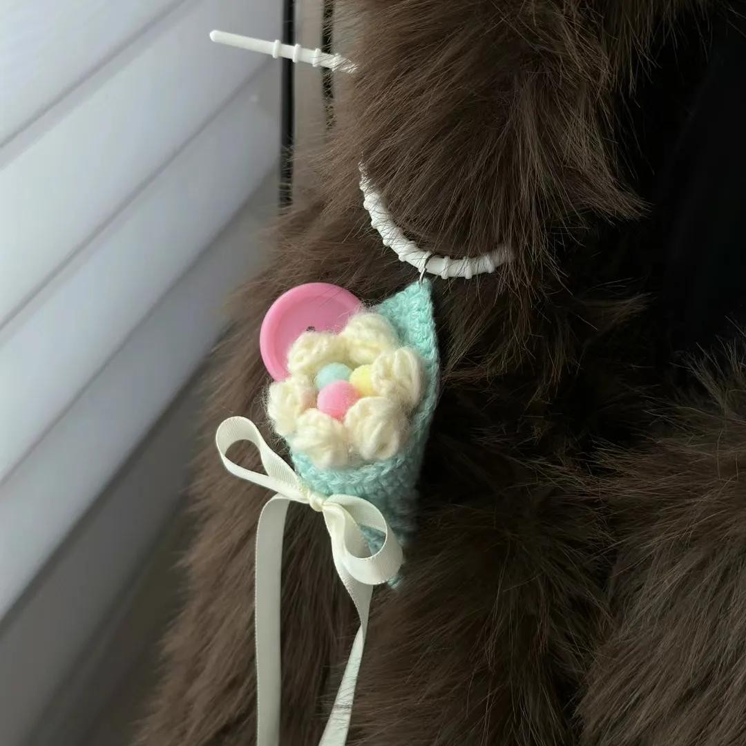 Crochet Mini Ice Cream Cone Chart with Cherry and Cream