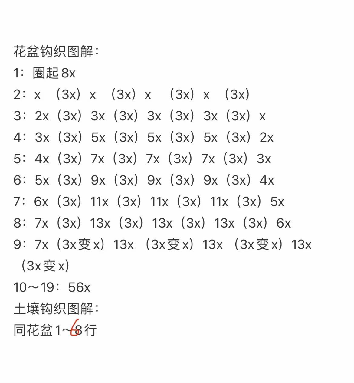 Crochet Mini Mint Potted Plant Pattern with Chart