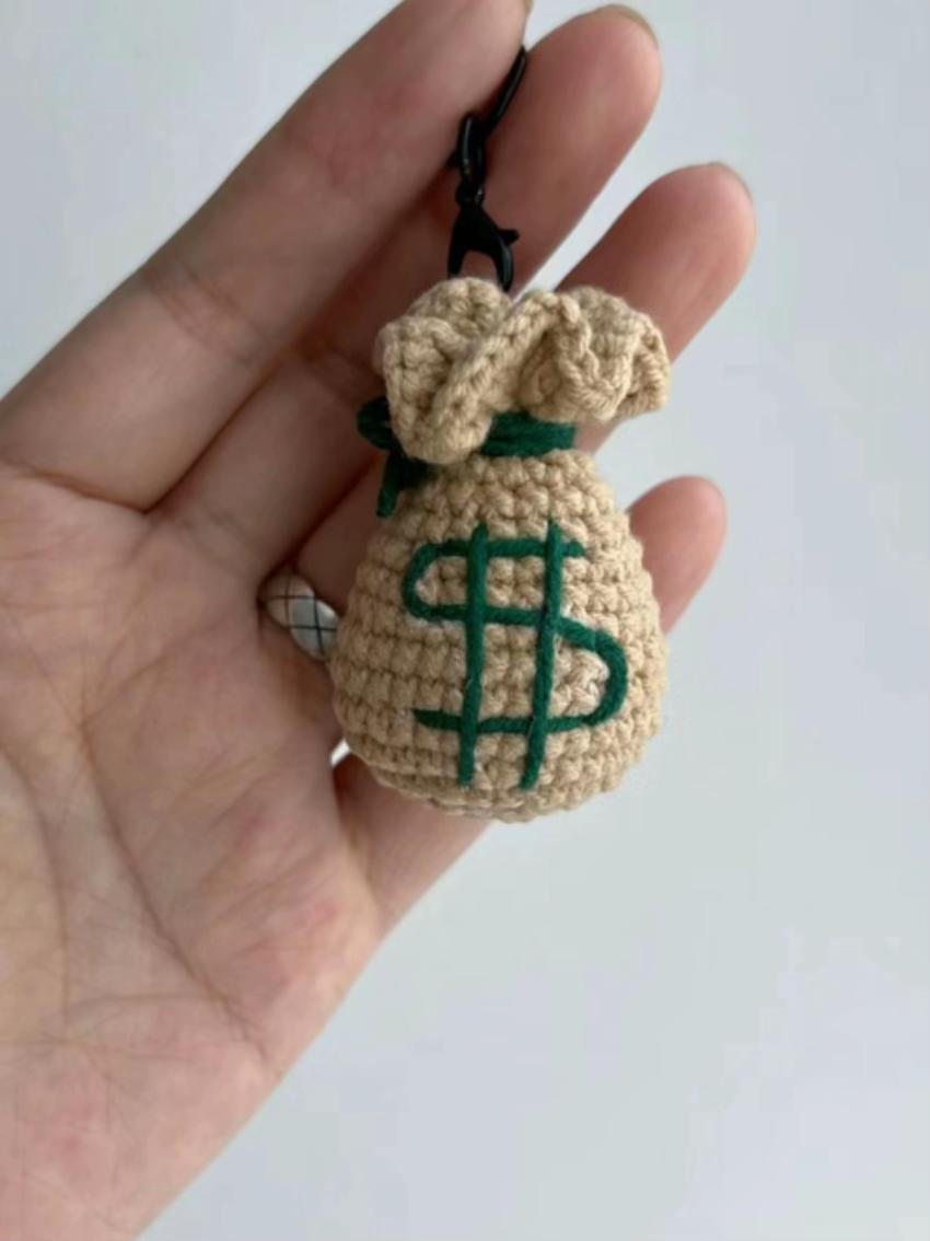 Crochet Mini Money Bag Keychain Pattern Tutorial