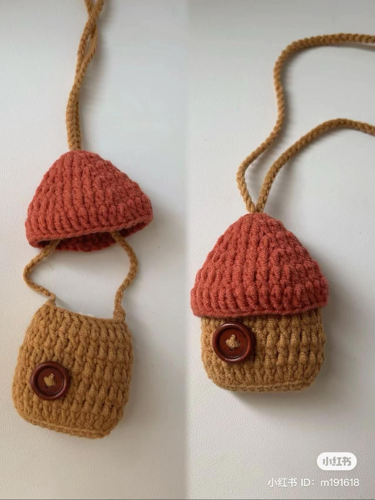 Crochet Mini Mushroom House Bag Pattern with Chart Tutorial
