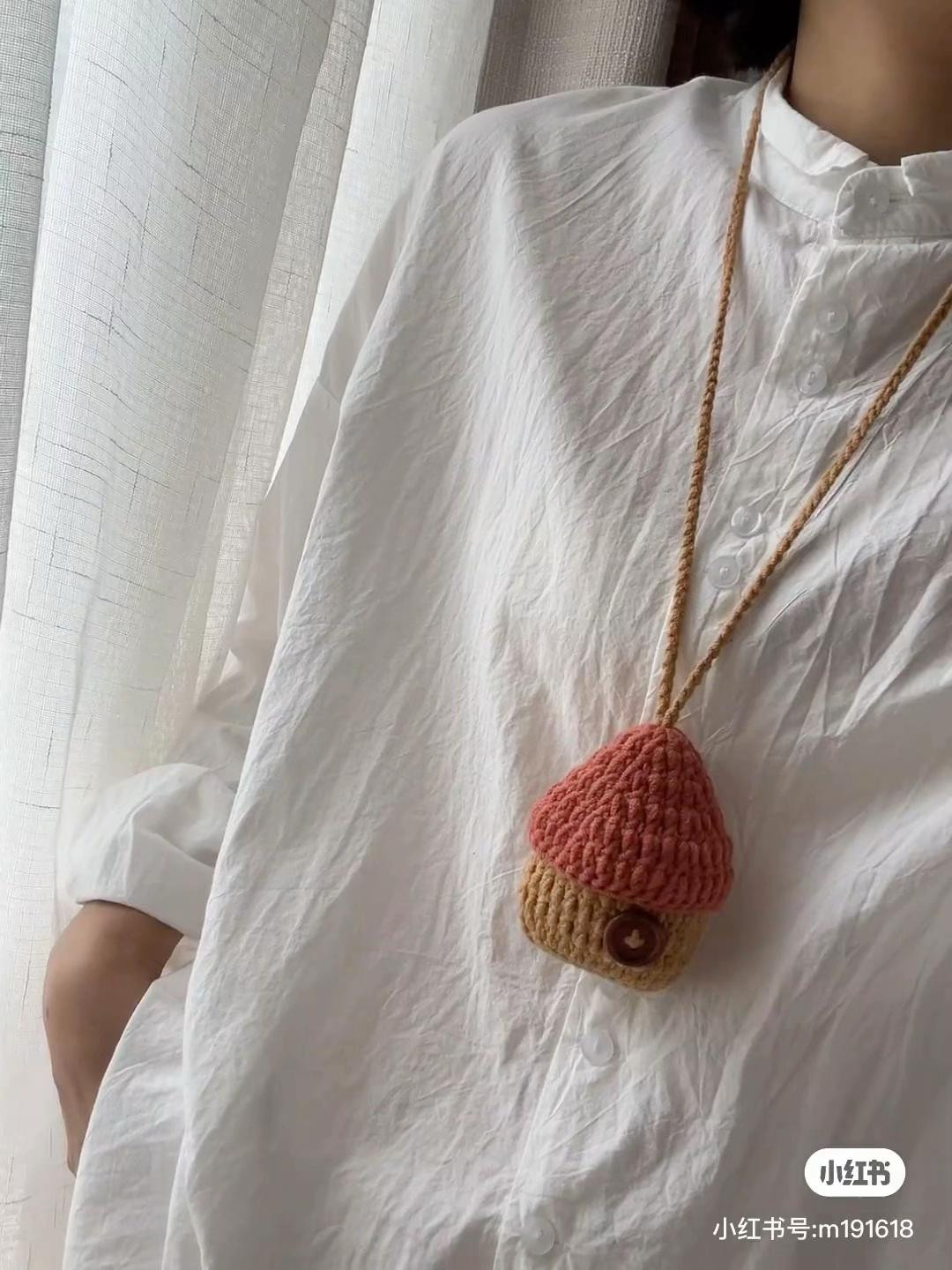 Crochet Mini Mushroom House Bag Pattern with Chart Tutorial