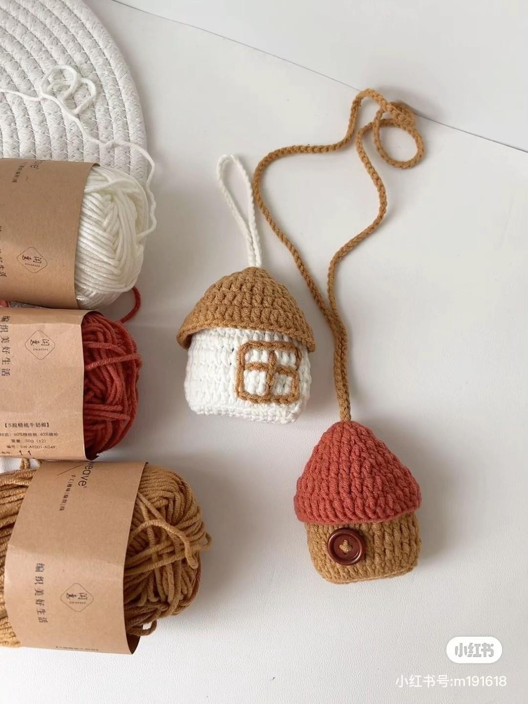 Crochet Mini Mushroom House Bag Pattern with Chart Tutorial