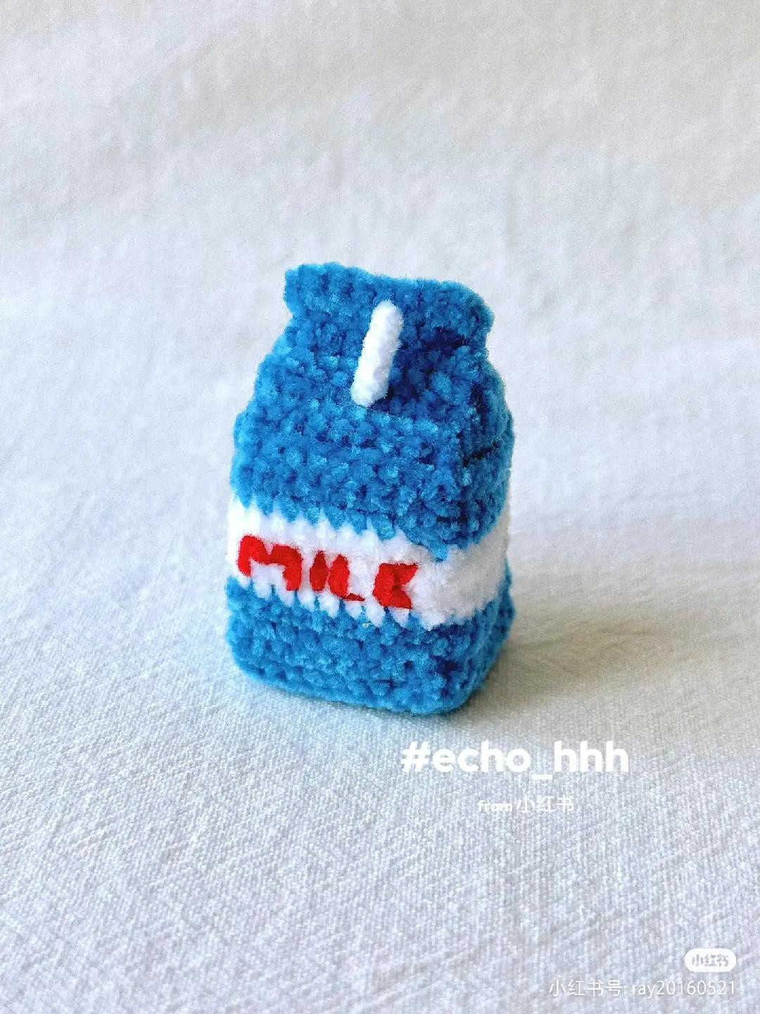 Crochet Mini Picnic Lunch Box Set Pattern with Sandwich, Milk, and Fruits