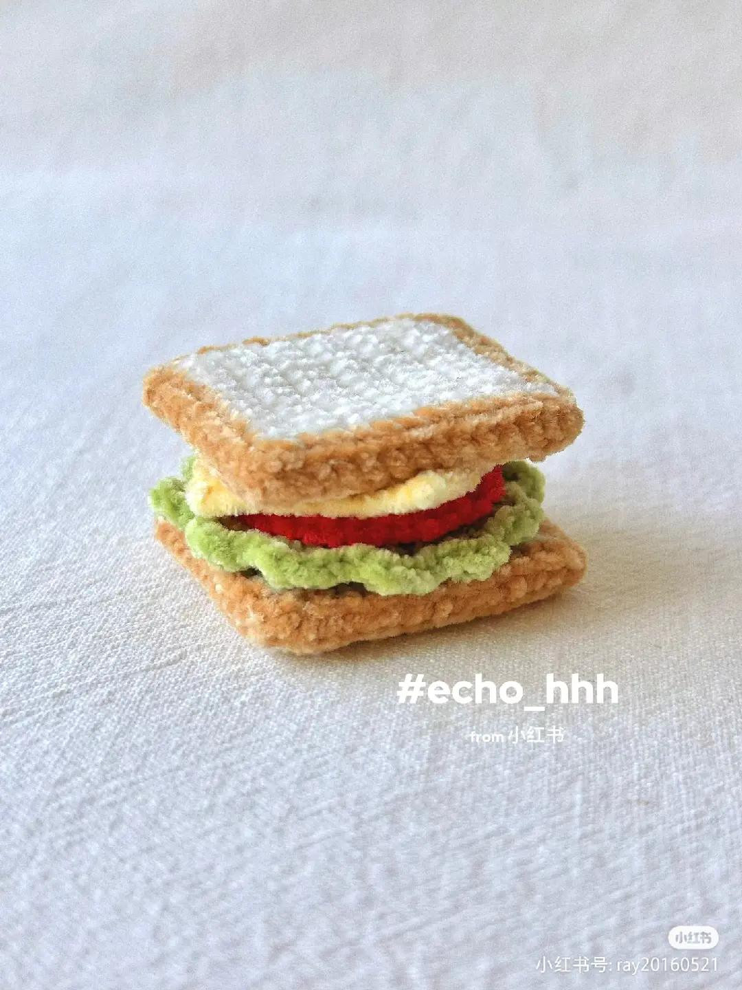 Crochet Mini Picnic Lunch Box Set Pattern with Sandwich, Milk, and Fruits