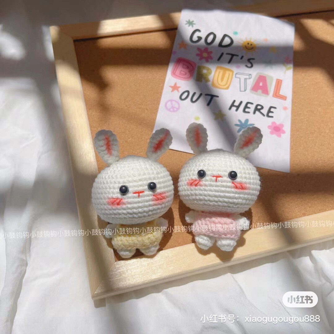 Crochet Mini Rabbit Doll Pattern and Tutorial Chart