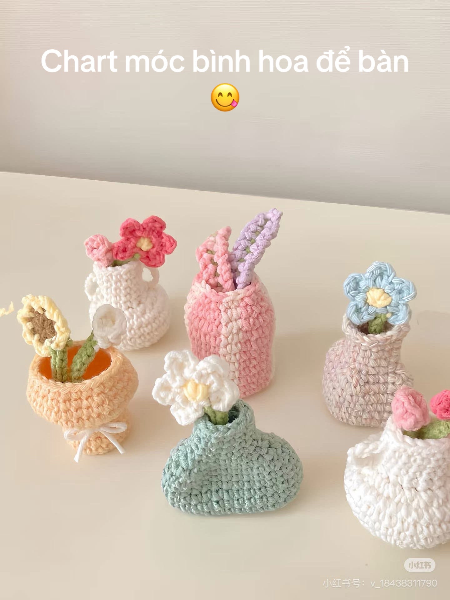 Crochet Mini Vase Pattern with Flowers
