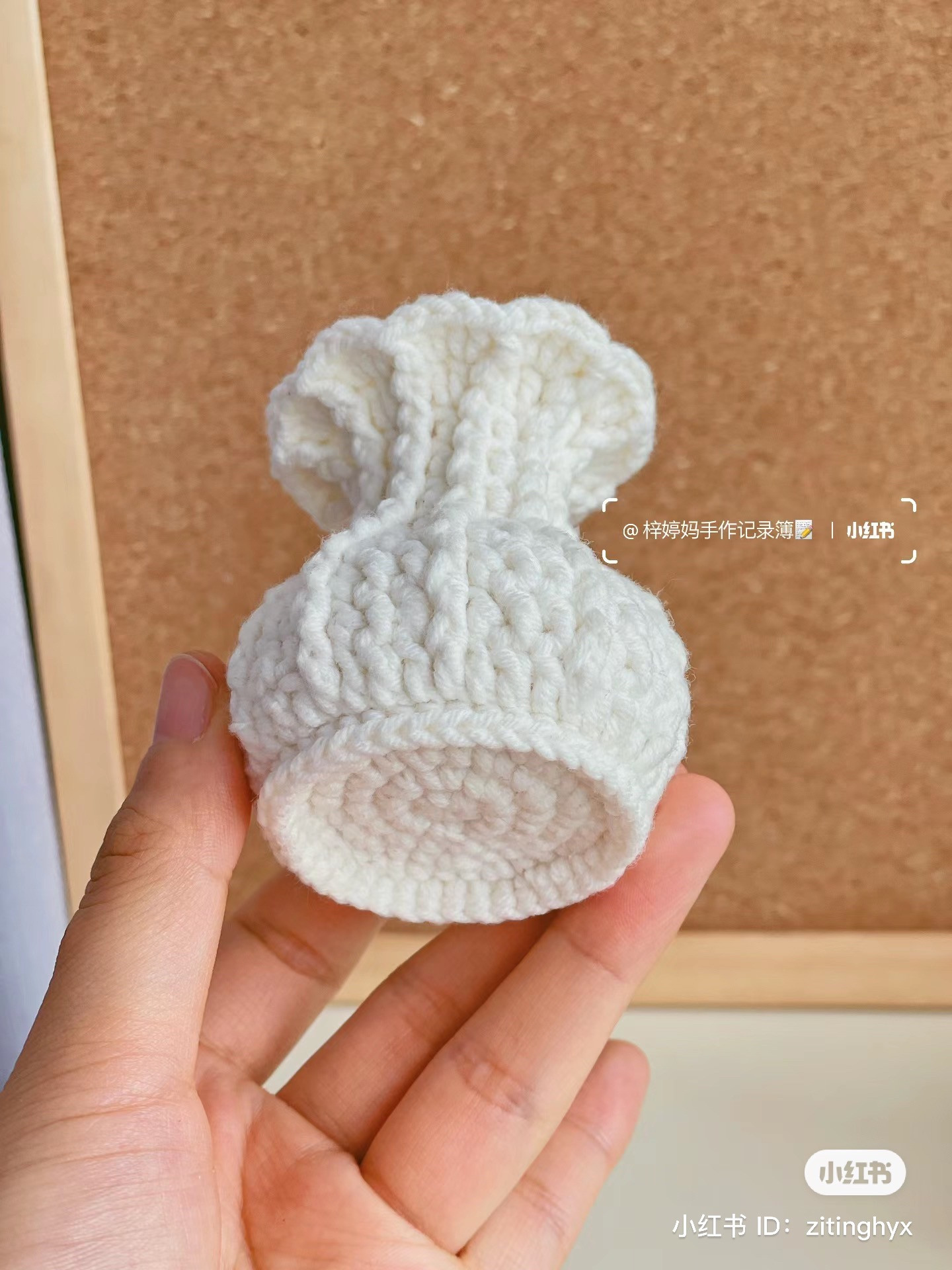 Crochet Mini Vase Pattern with Pink and White Flowers