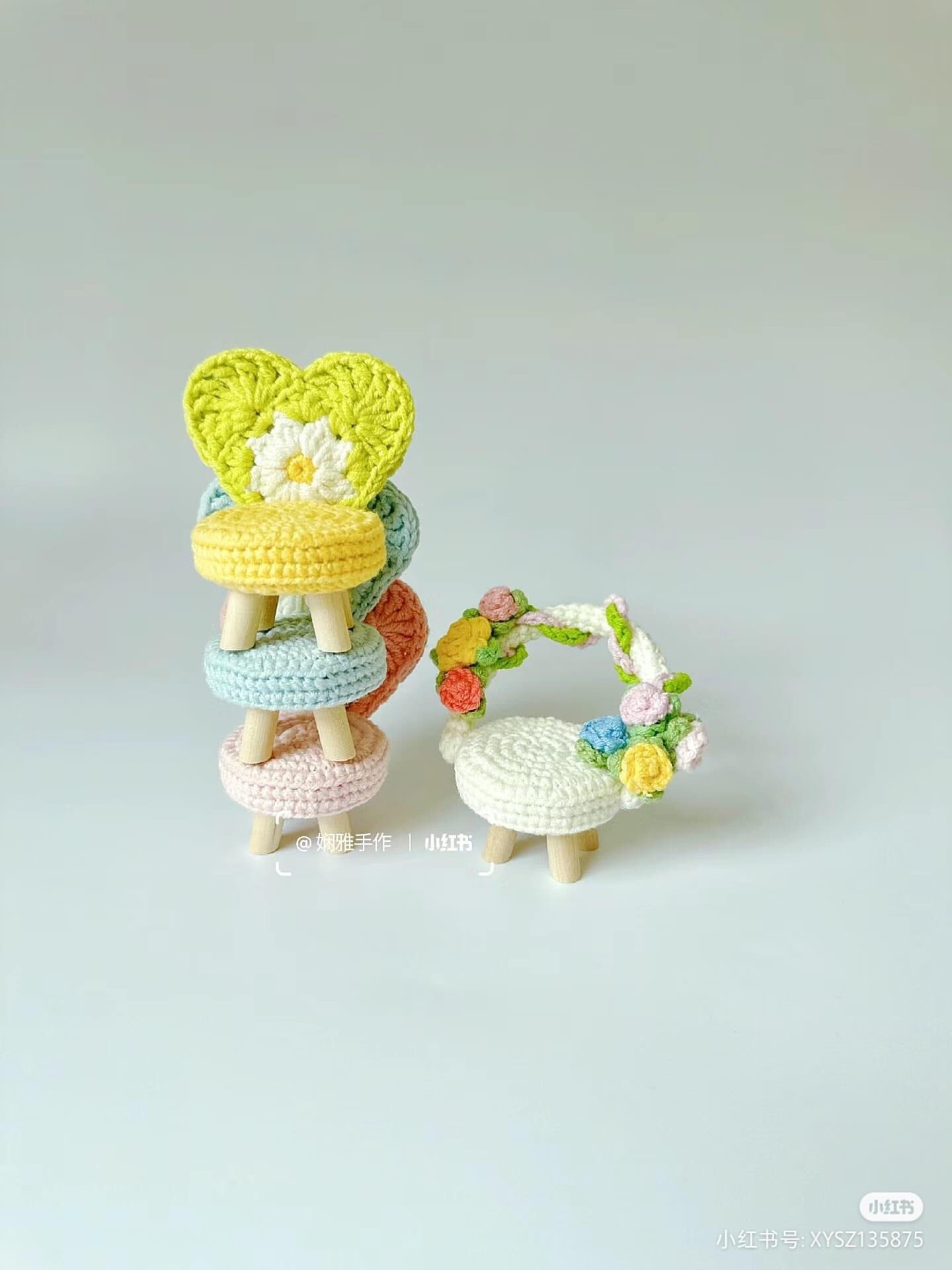 Crochet Miniature Shell and Heart Chair Pattern Tutorial