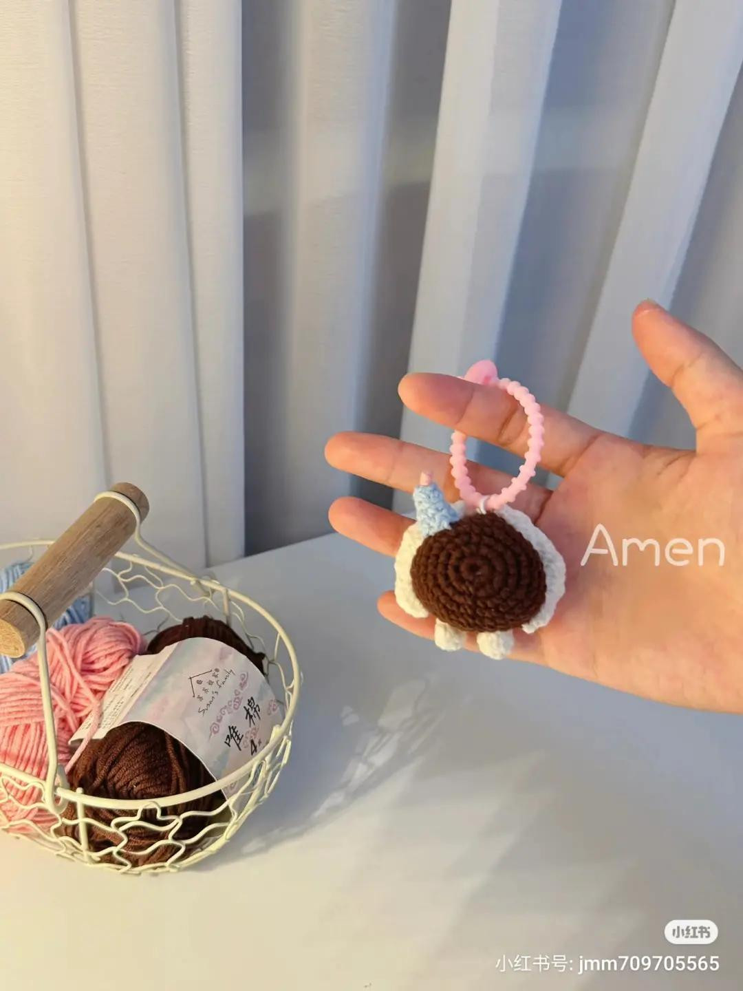 Crochet Mint Chocolate Dango Hello Kitty Amigurumi Keychain Pattern Tutorial