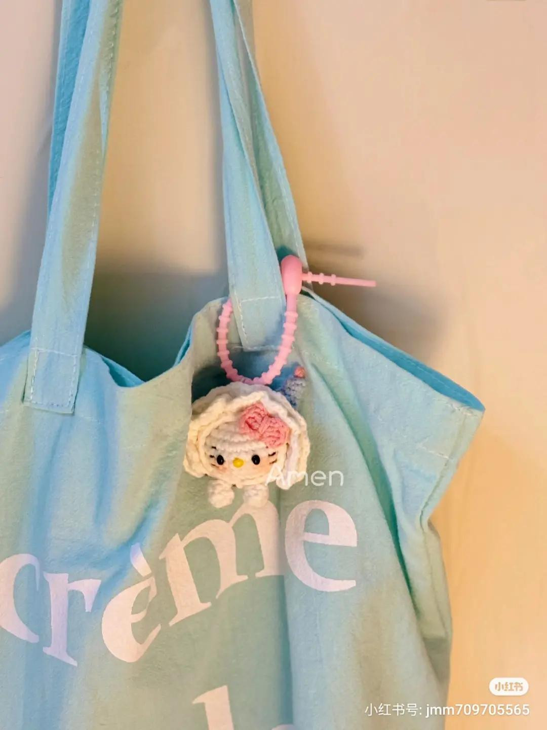 Crochet Mint Chocolate Dango Hello Kitty Amigurumi Keychain Pattern Tutorial