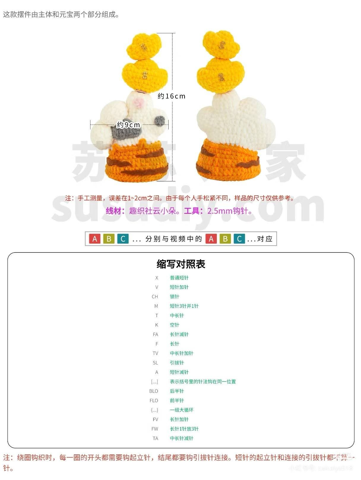 Crochet Money Hand Amigurumi Doll with Gold Coin Pattern