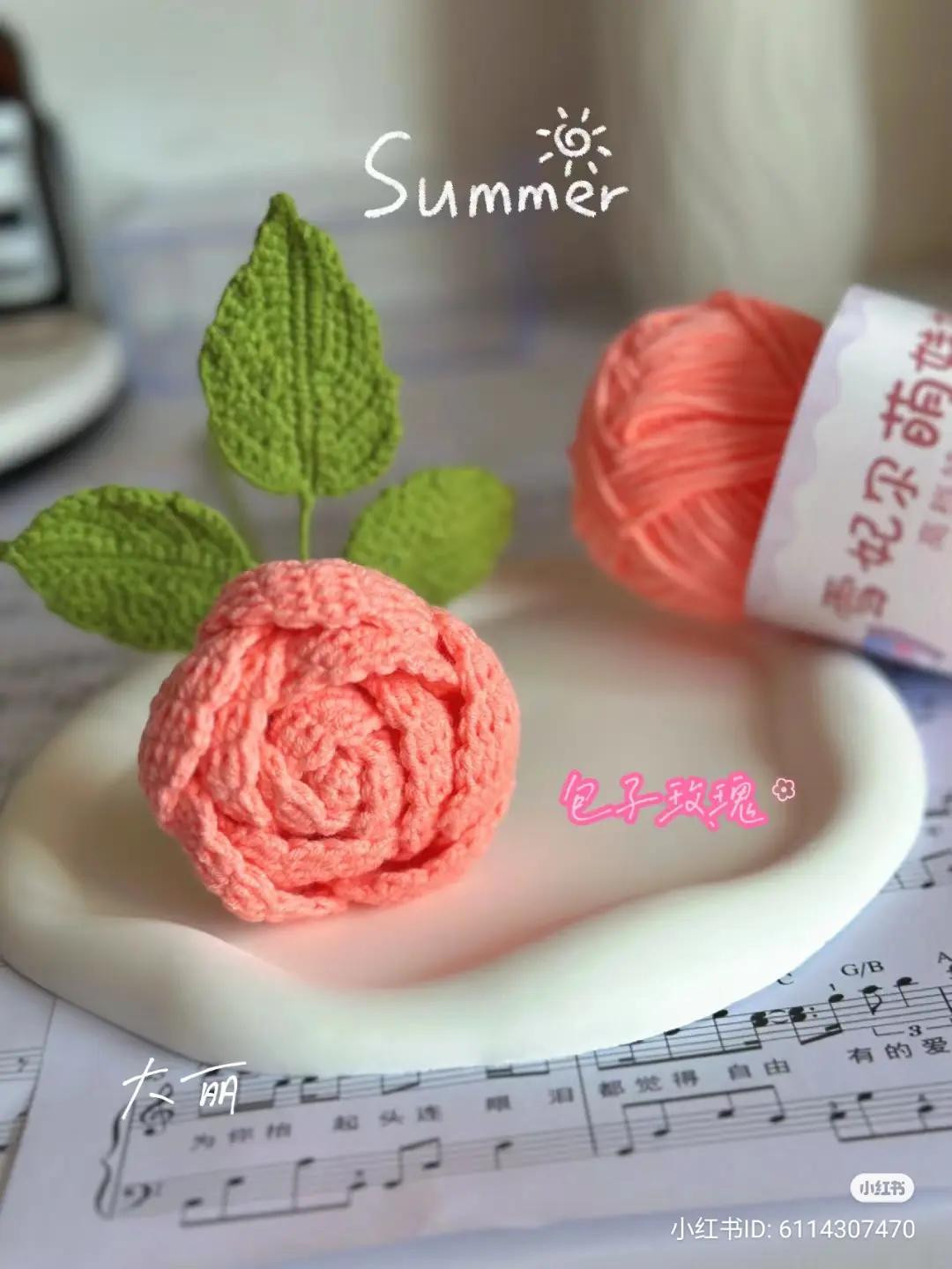 Crochet Monthly Rose Pattern Tutorial with Detailed Chart and Instructions