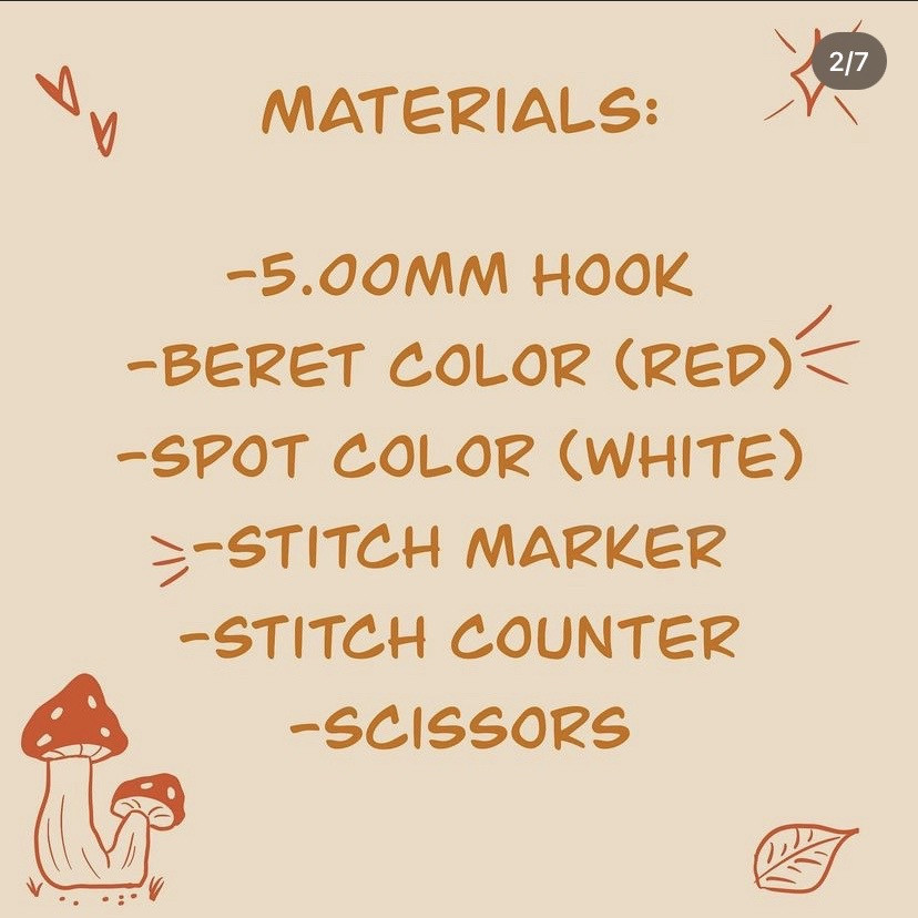 Crochet Mushroom Beret Pattern: Red with White Spots