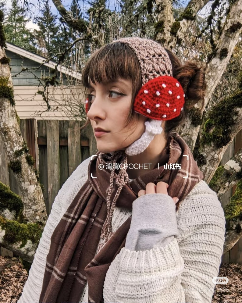 Crochet Mushroom Ear Warmers Pattern Tutorial