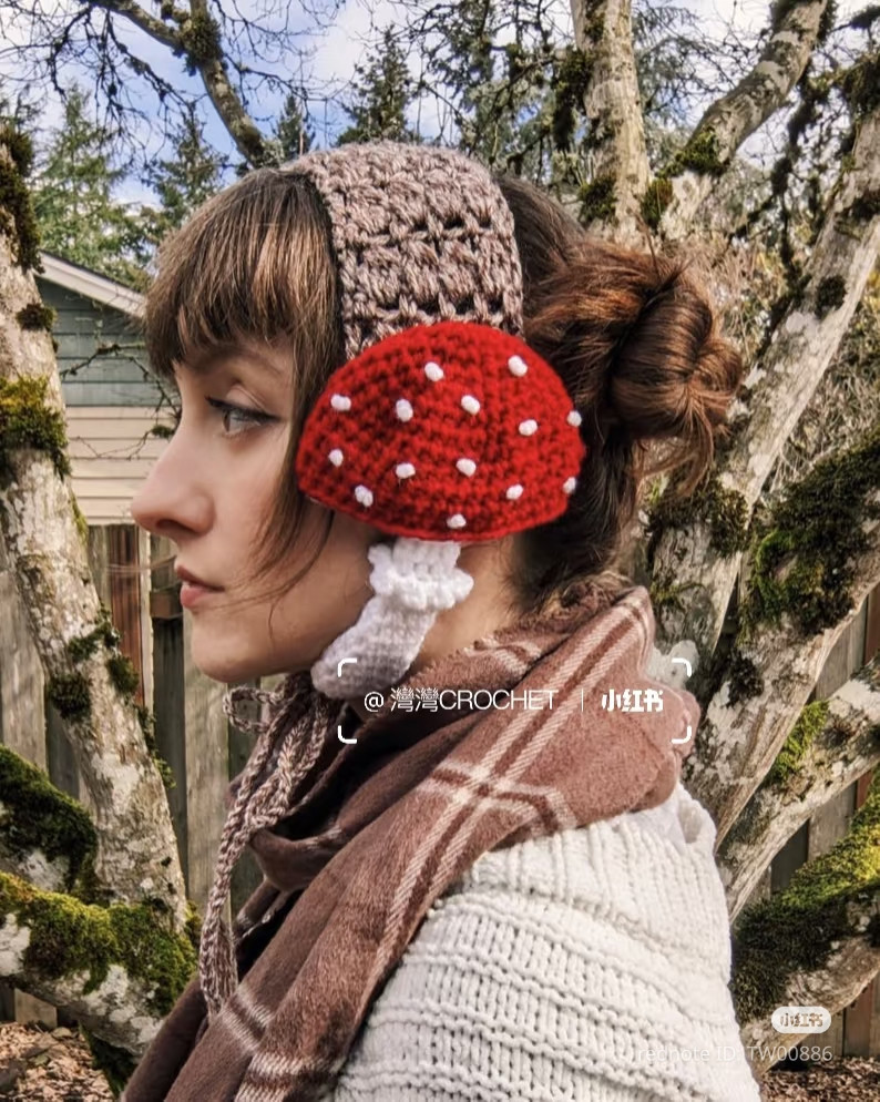 Crochet Mushroom Ear Warmers Pattern Tutorial