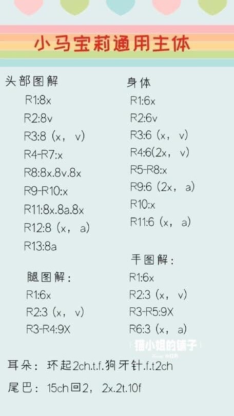 Crochet My Little Pony Pattern Chart: Pinkie Pie & Applejack