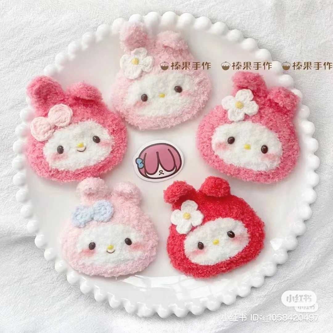 Crochet My Melody, LinaBell, and StellaLou Hair Clip Patterns