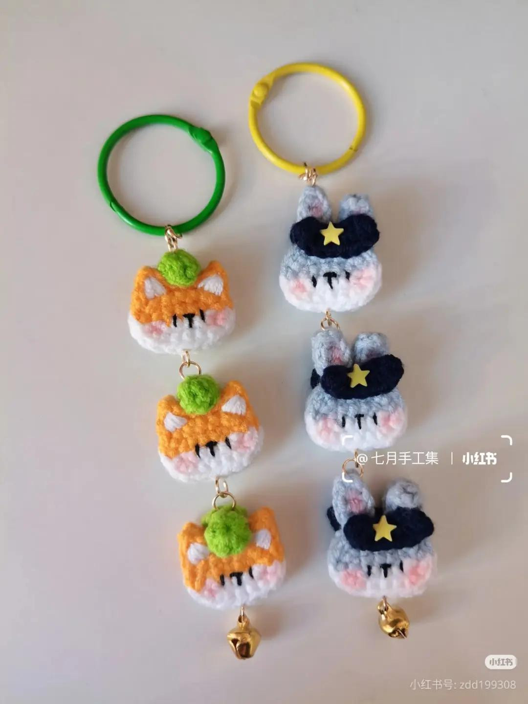 Crochet Nick and Judy Zootopia Keychains