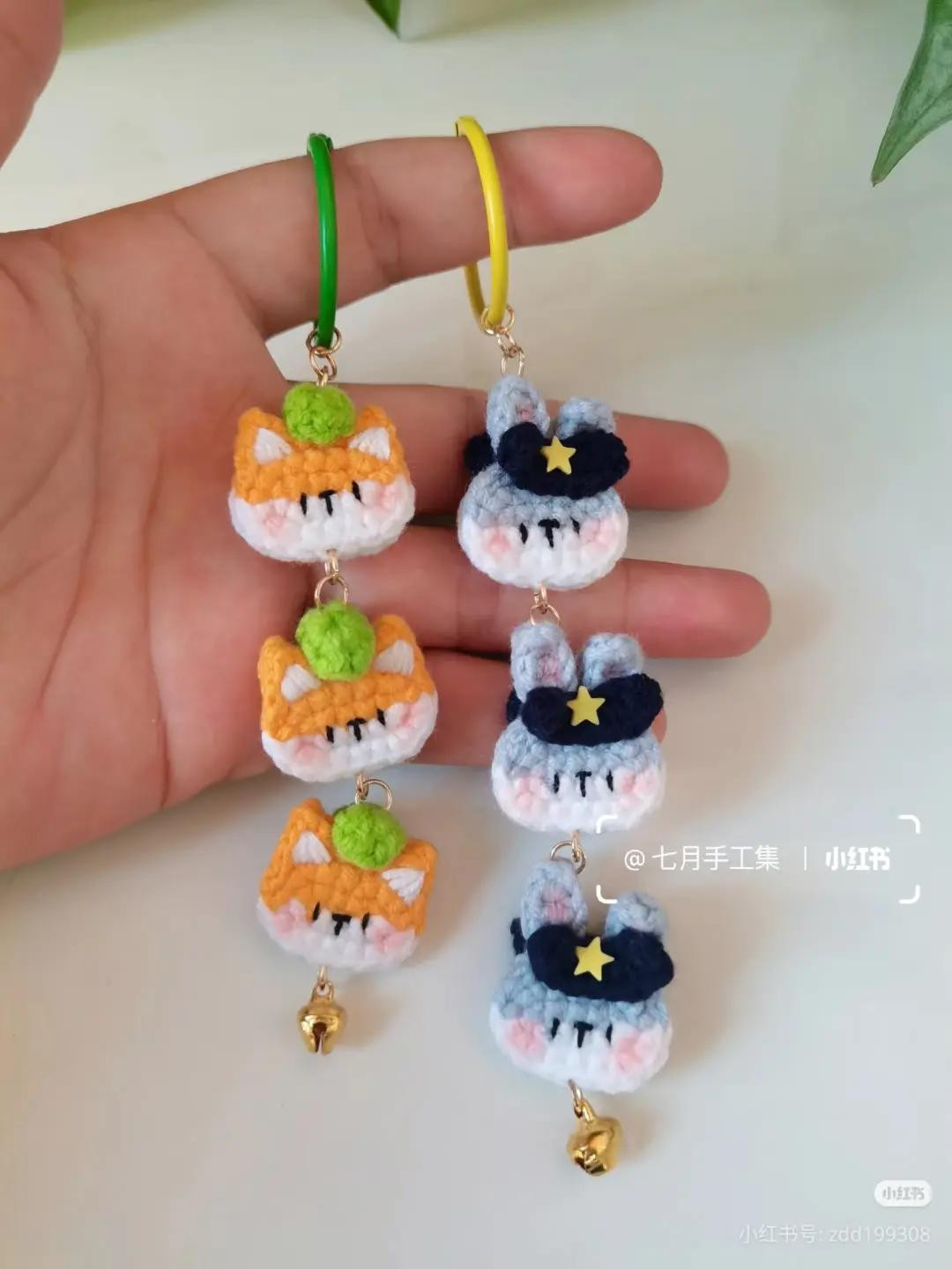 Crochet Nick and Judy Zootopia Keychains