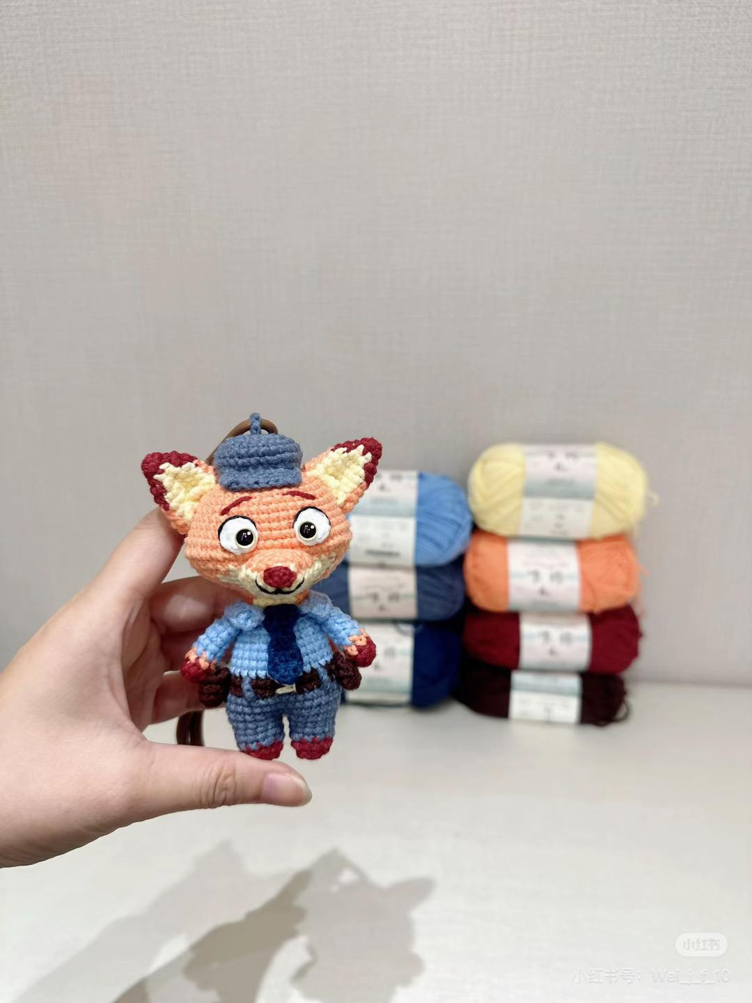 Crochet Nick Wilde Amigurumi Keychain Doll Pattern Chart