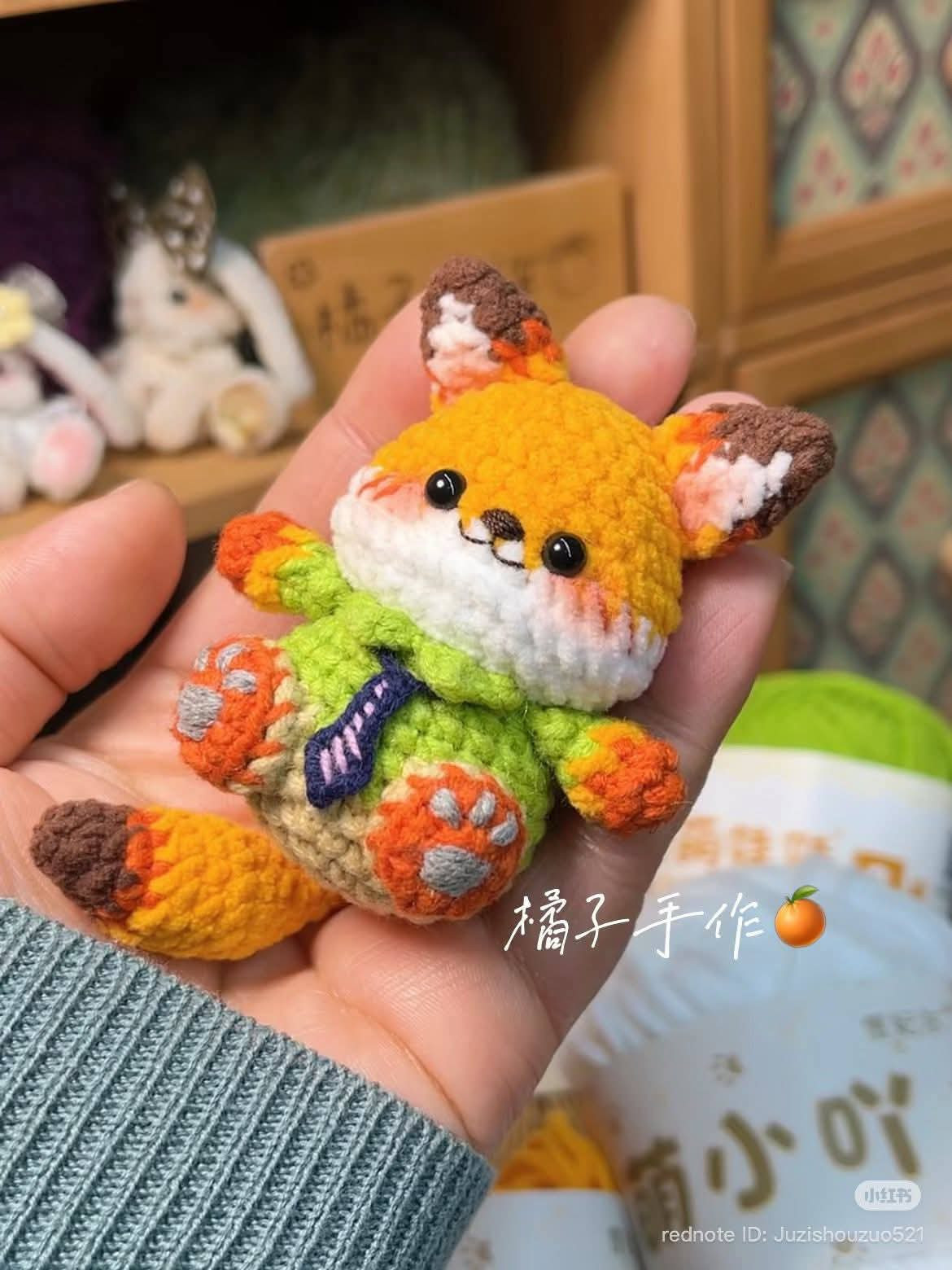 Crochet Nicky Wilde Fox Amigurumi Doll Keychain Pattern