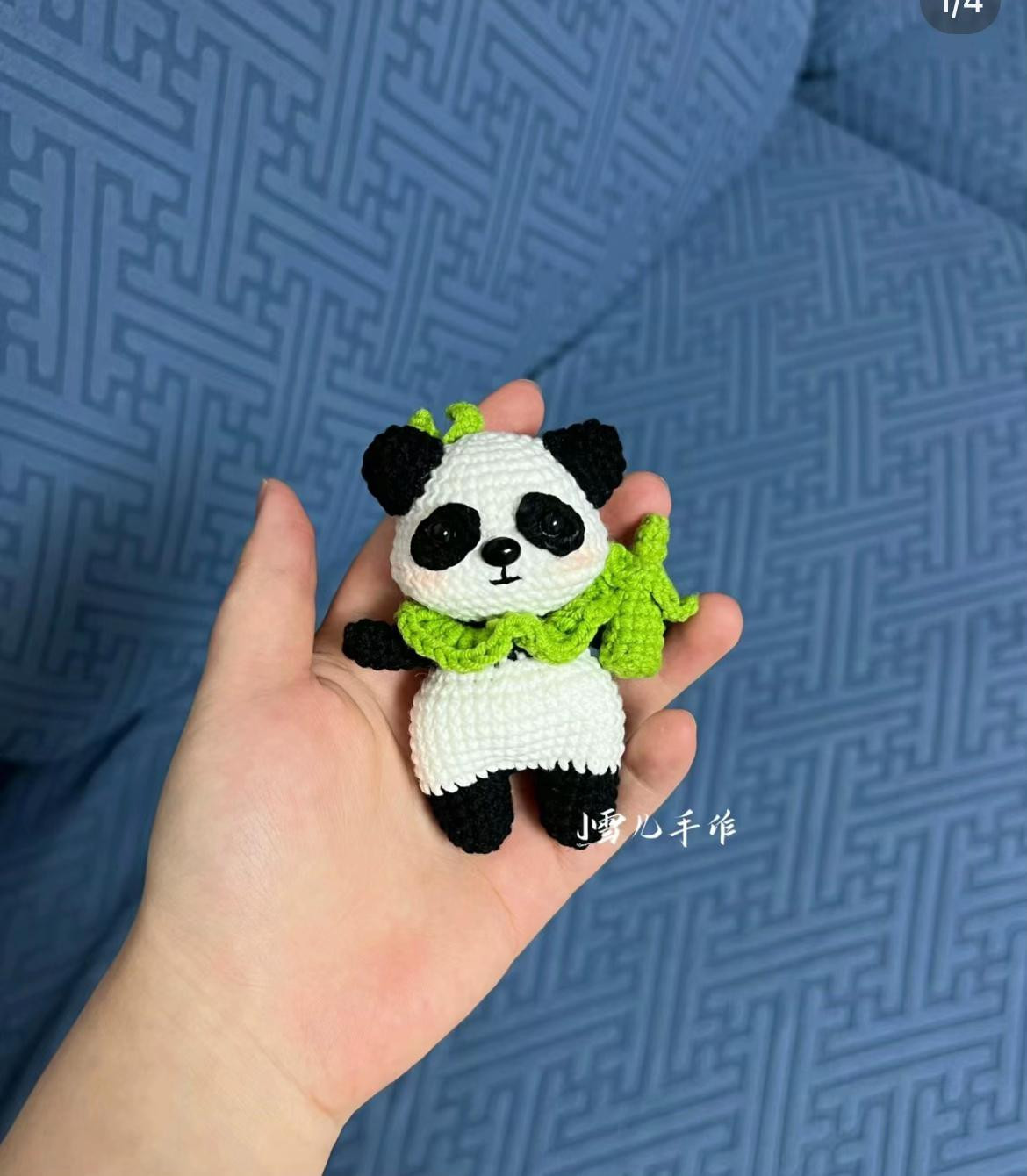 Crochet Panda Doll Pattern with Bamboo and Bow Tie