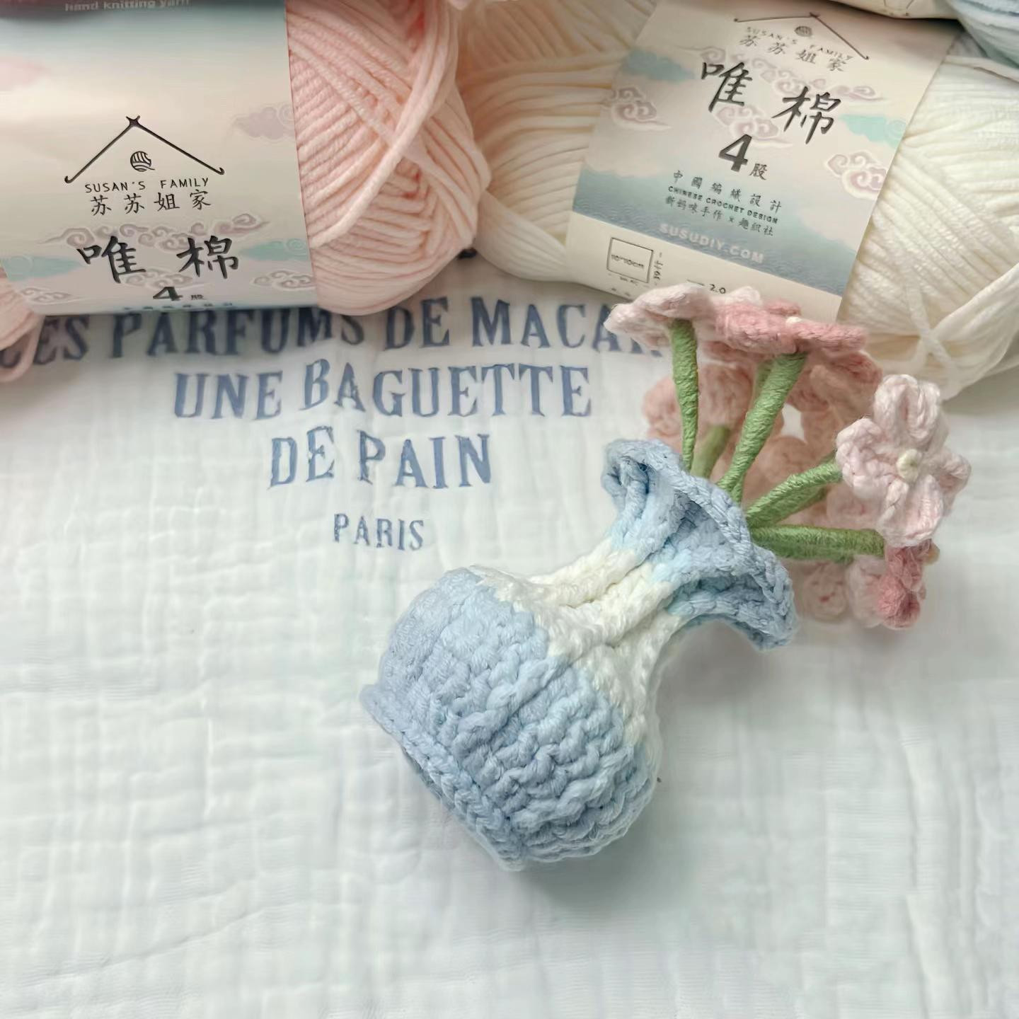 Crochet Pastel Flower Bouquet and Vase Pattern Tutorial