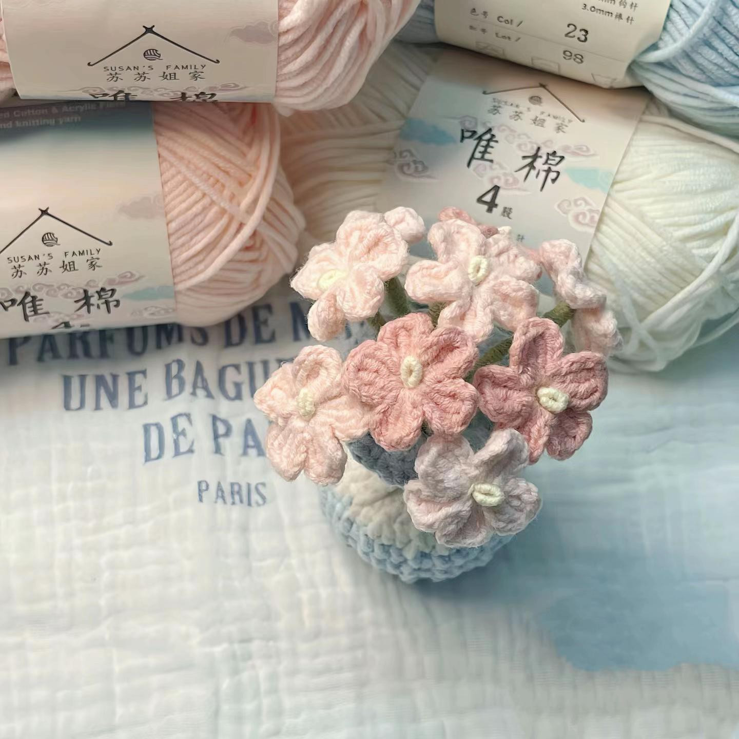 Crochet Pastel Flower Bouquet and Vase Pattern Tutorial