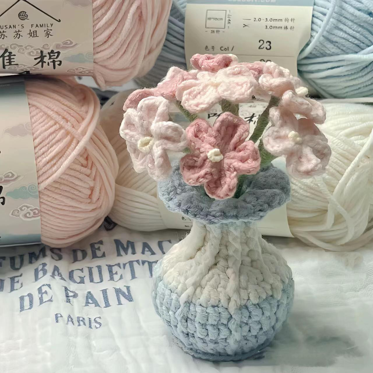 Crochet Pastel Flower Bouquet and Vase Pattern Tutorial