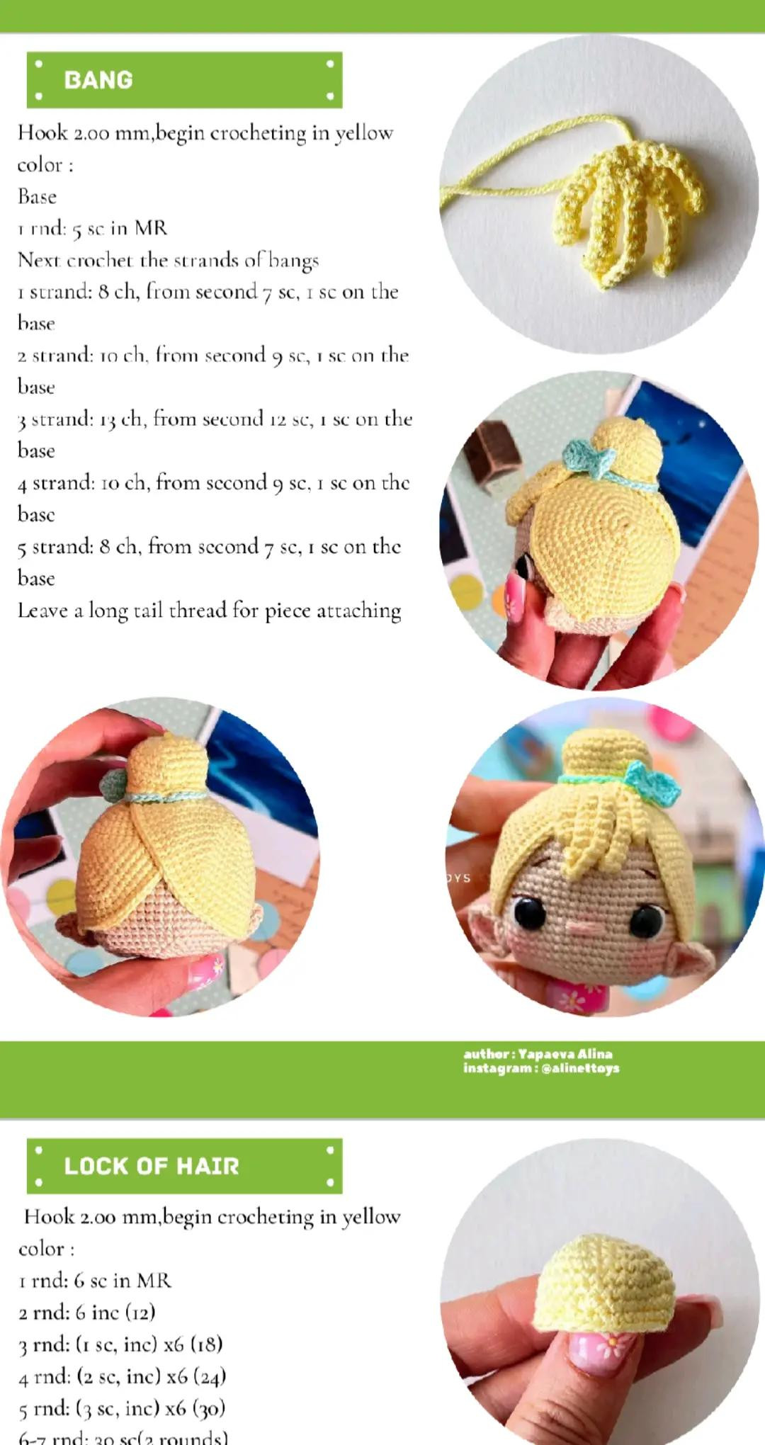 Crochet Pattern Amigurumi Fairy Tinker Bell Doll