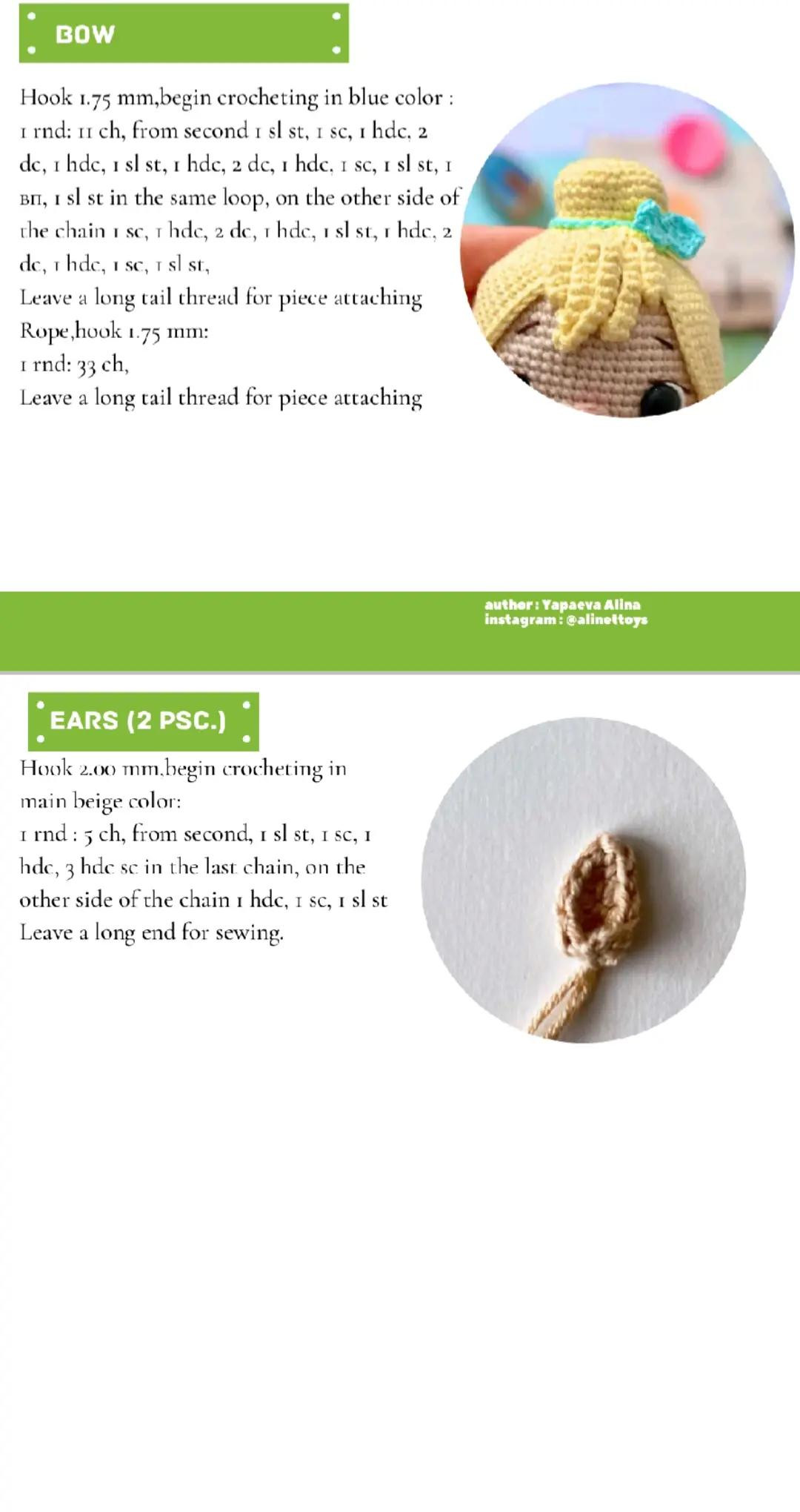 Crochet Pattern Amigurumi Fairy Tinker Bell Doll