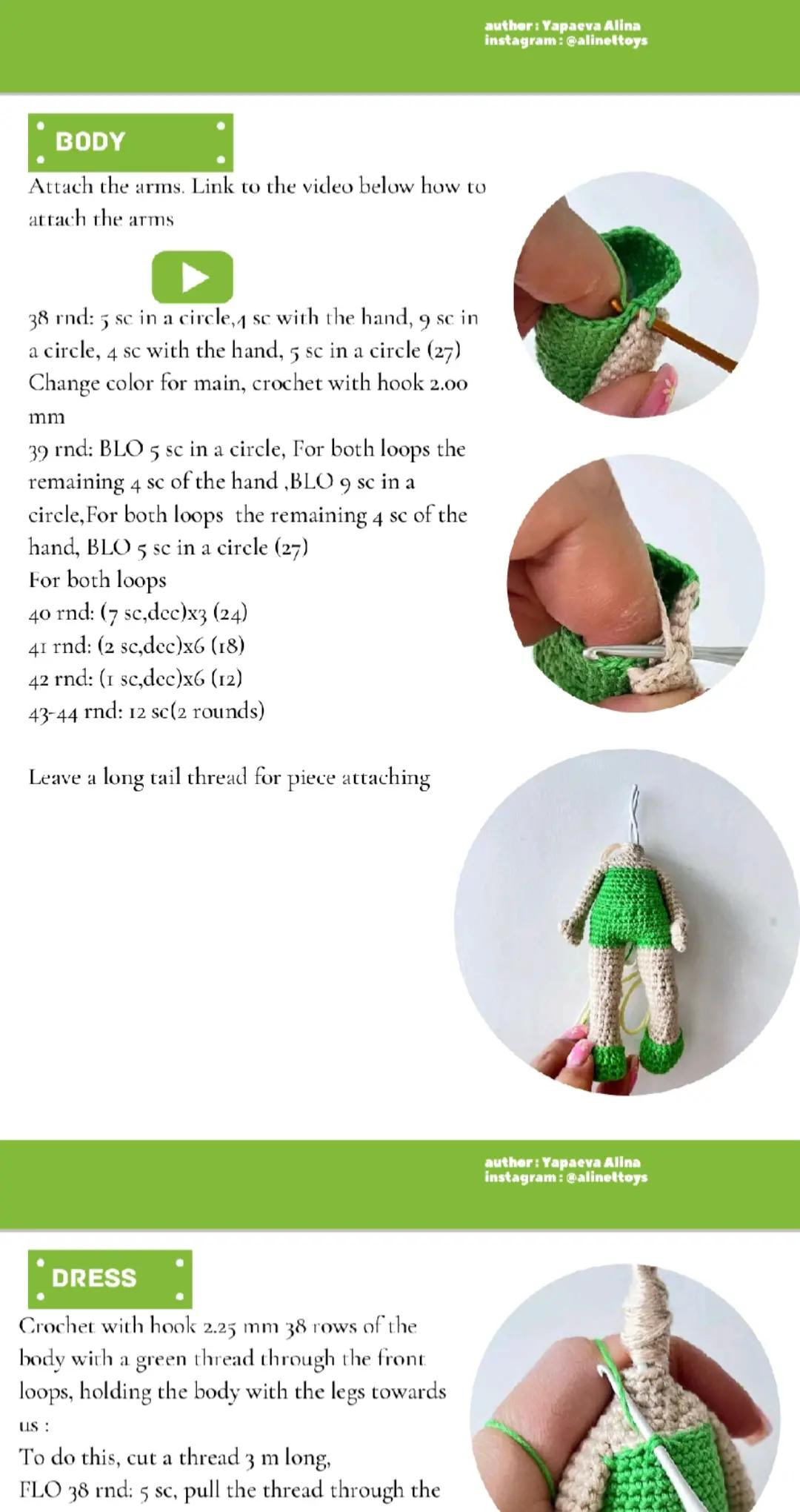 Crochet Pattern Amigurumi Fairy Tinker Bell Doll