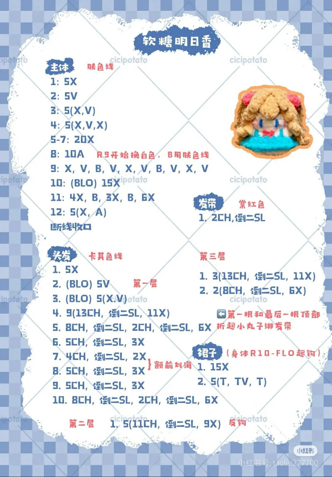 Crochet Pattern: Asuka Langley Soryu Amigurumi Head