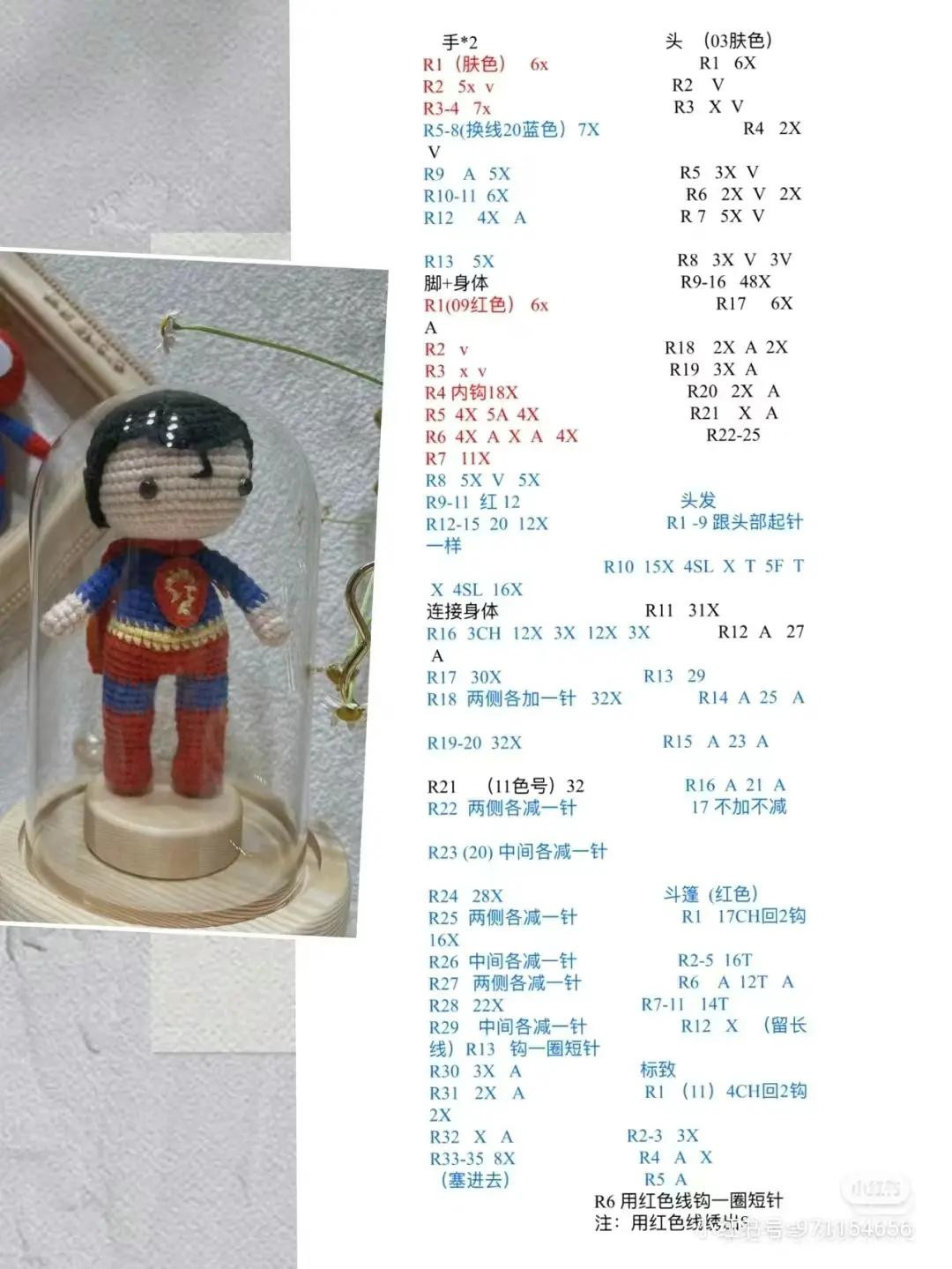 Crochet Pattern: Batman, Captain America, Spiderman Amigurumi Dolls