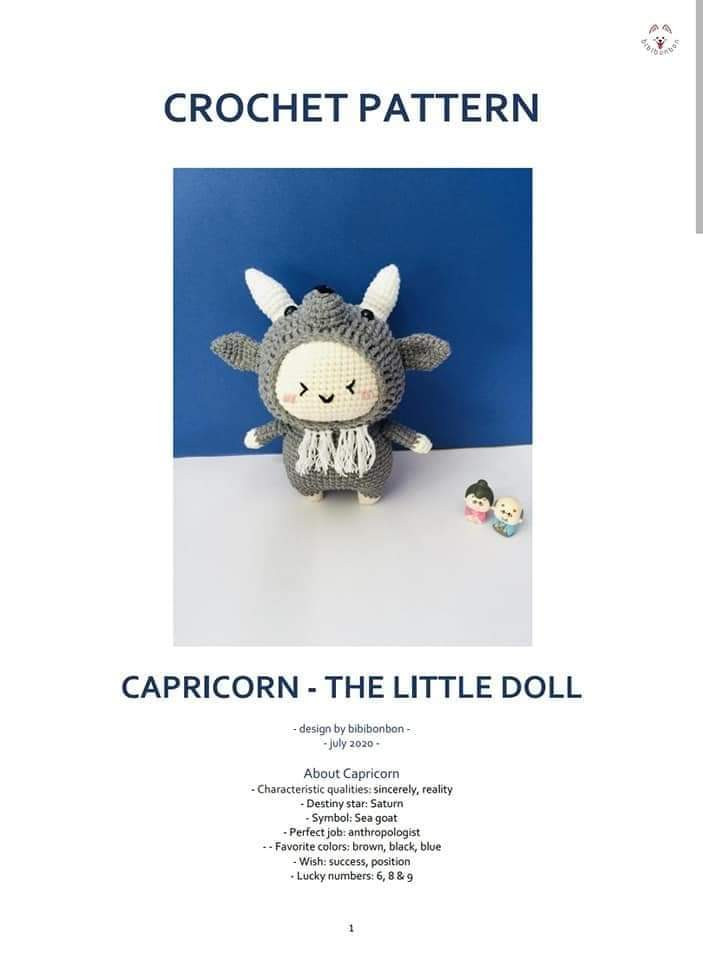 Crochet Pattern Capricorn The Little Doll Amigurumi