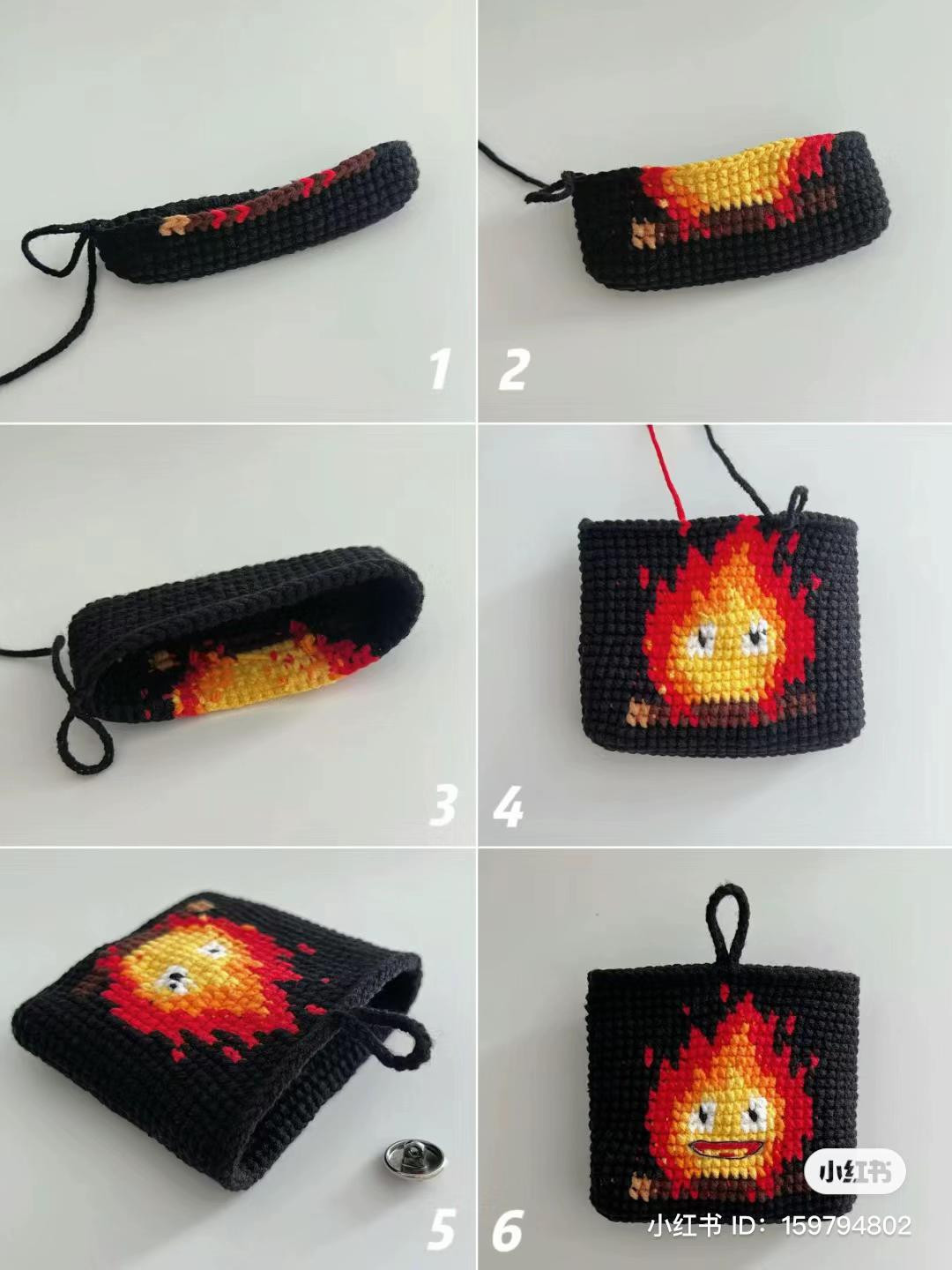 Crochet Pattern: Charcoal (Kazihiko) Pixel Art Bag