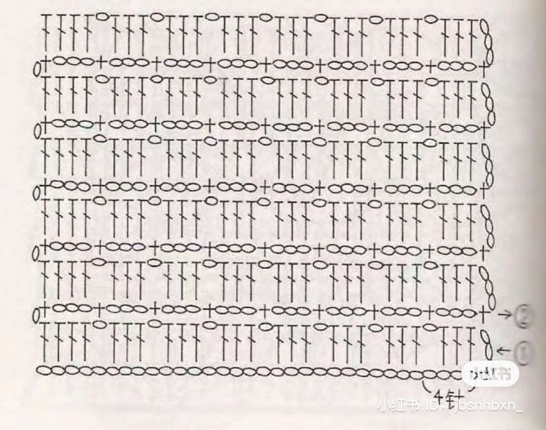 Crochet Pattern Chart for Cream Openwork Tank Top with Floral Motif Details