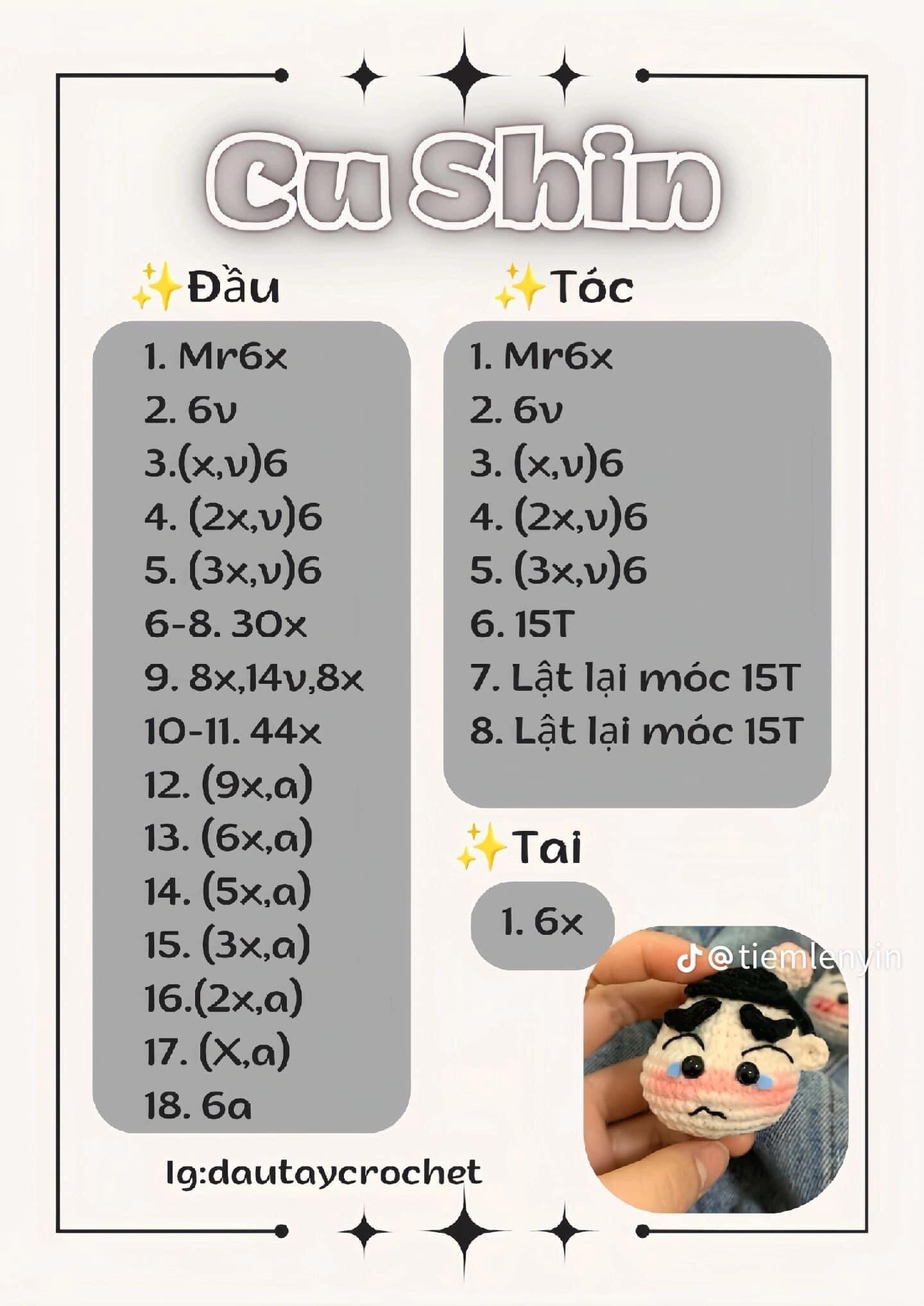 Crochet Pattern Chart for Cute Beagle Puppy Amigurumi